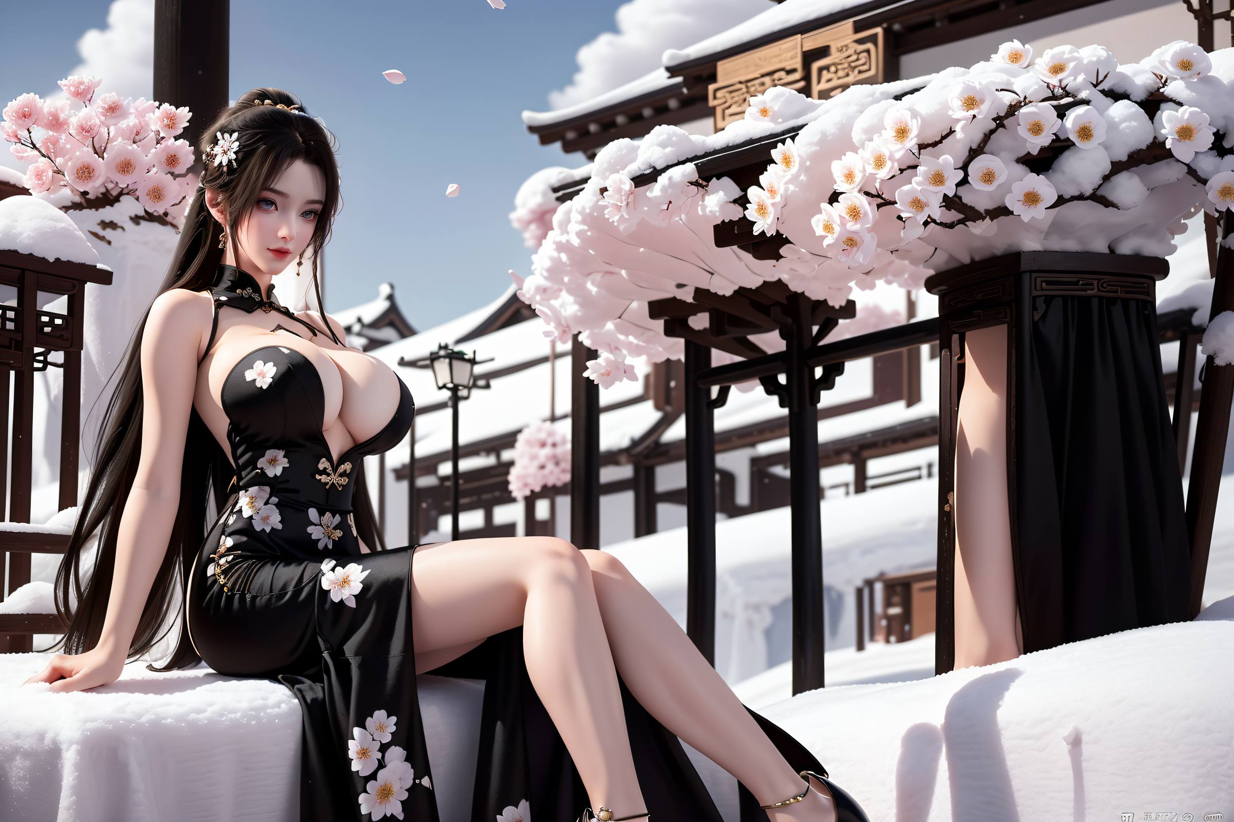 AI绘画 114 完美世界-清漪 雪地礼服写真[30P]第1张