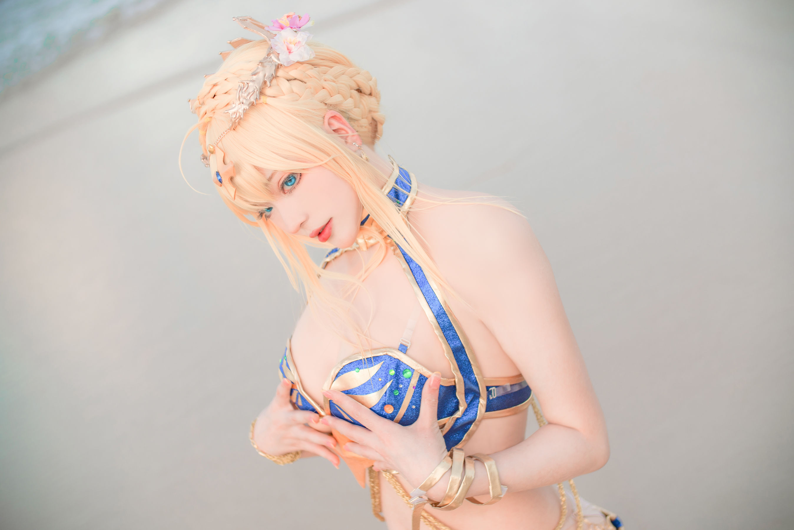 [网红COSER写真] 起司块wii写真 - 白枪泳装第11张