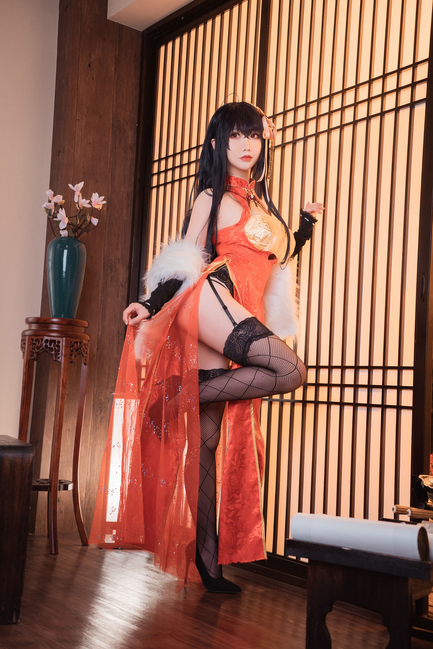 [COS福利] 可爱人气Coser面饼仙儿 - 大凤旗袍第7张