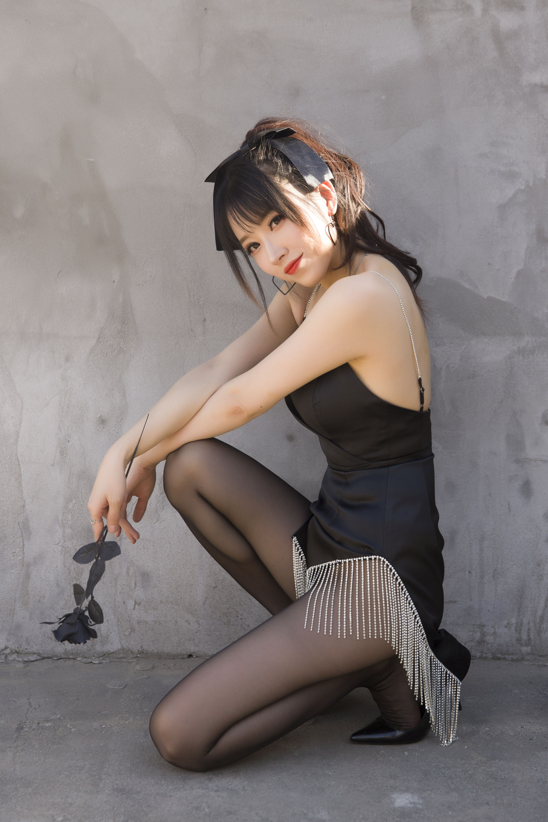 [COS福利] 斗鱼主播小女巫露娜 - 黑色流苏第9张