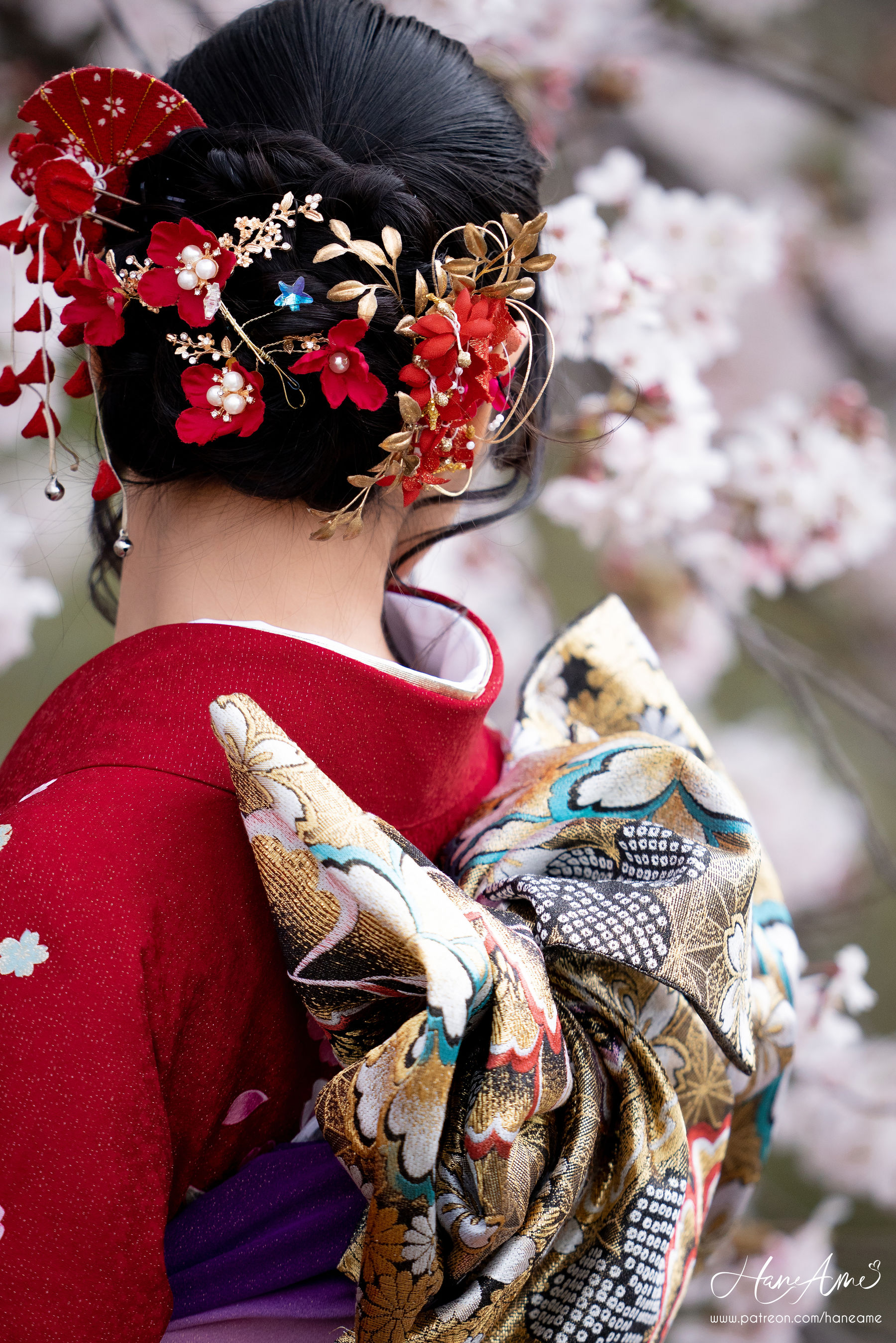 [COS福利] Hane Ame 雨波 - 赤紅和服第3张