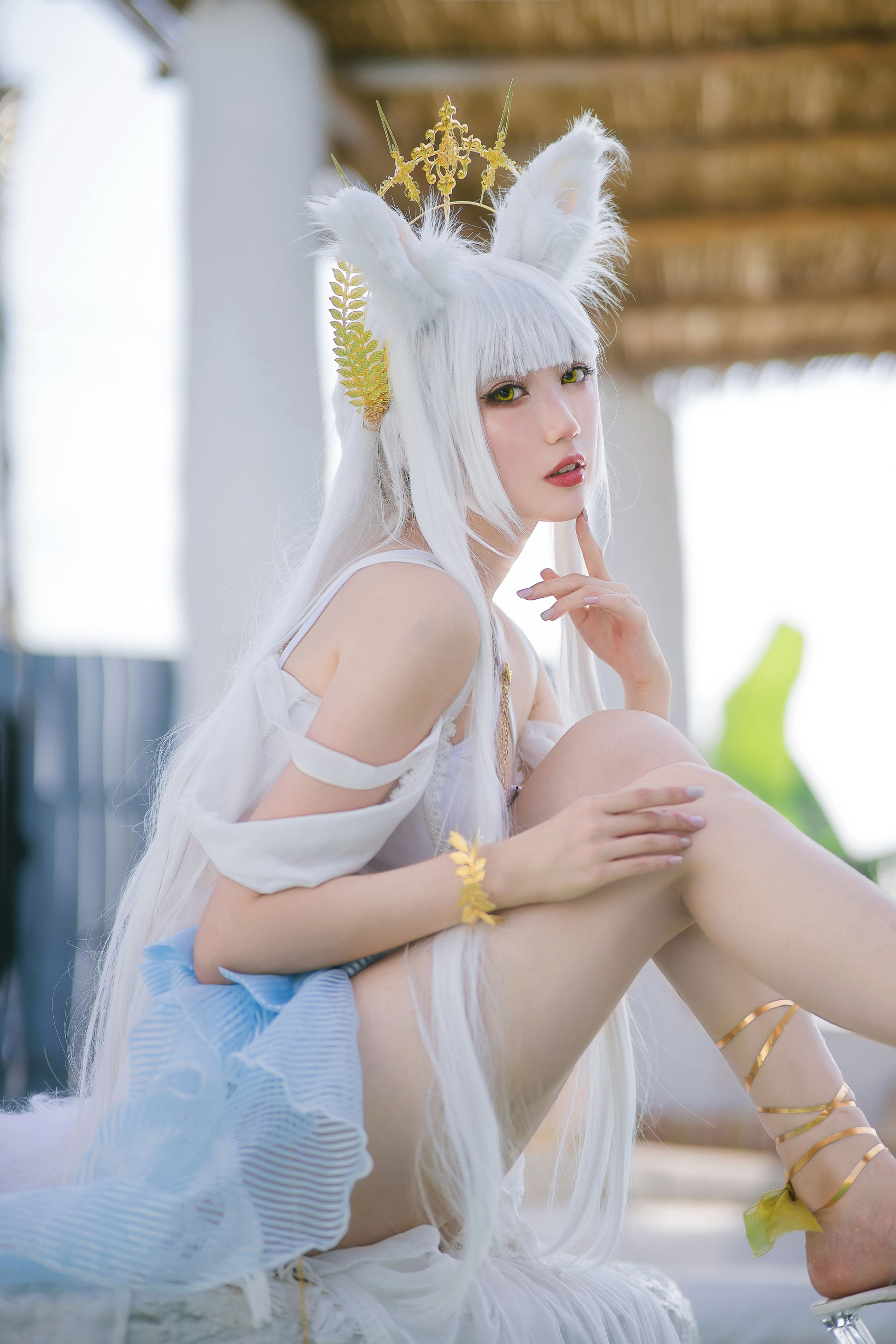 [COS福利] 周叽是可爱兔兔 - 白金泳装第5张