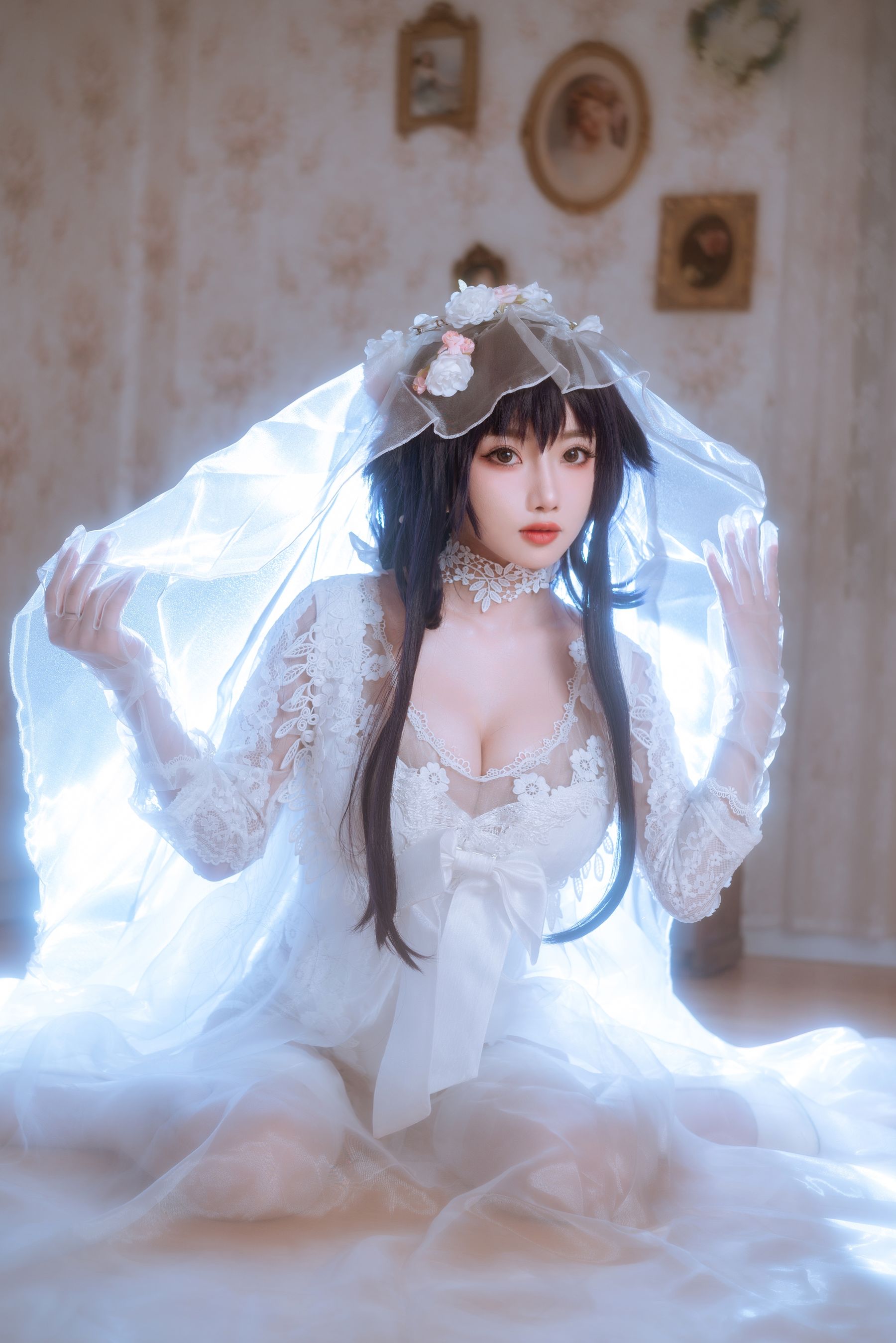 [福利COS] 白嫩美少女鬼畜瑶 - 婚纱第10张