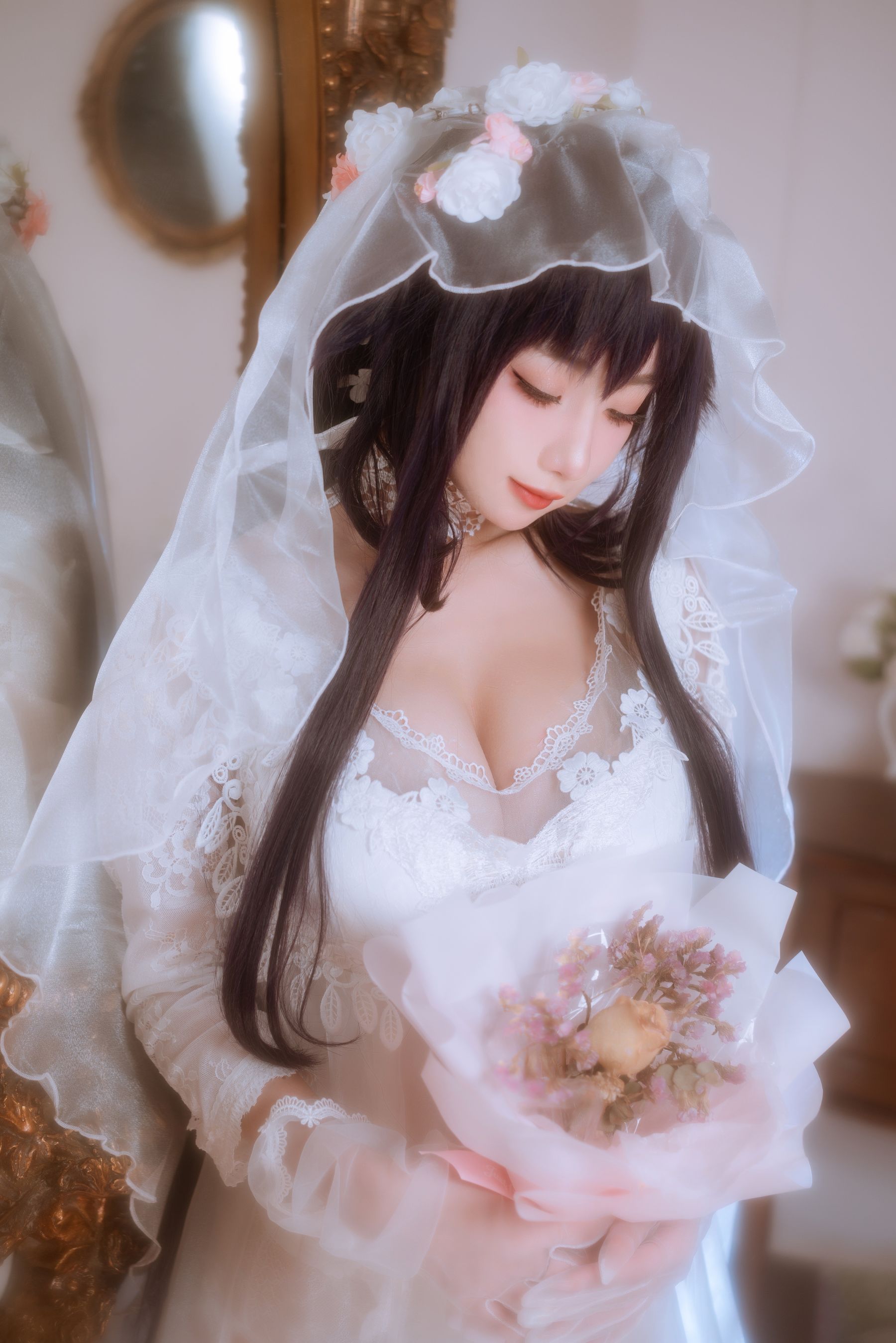 [福利COS] 白嫩美少女鬼畜瑶 - 婚纱第1张