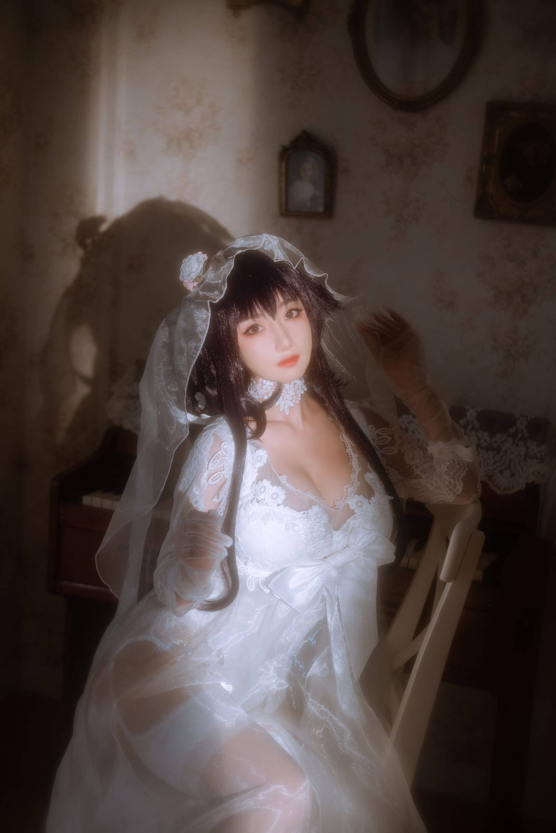 [福利COS] 白嫩美少女鬼畜瑶 - 婚纱第12张