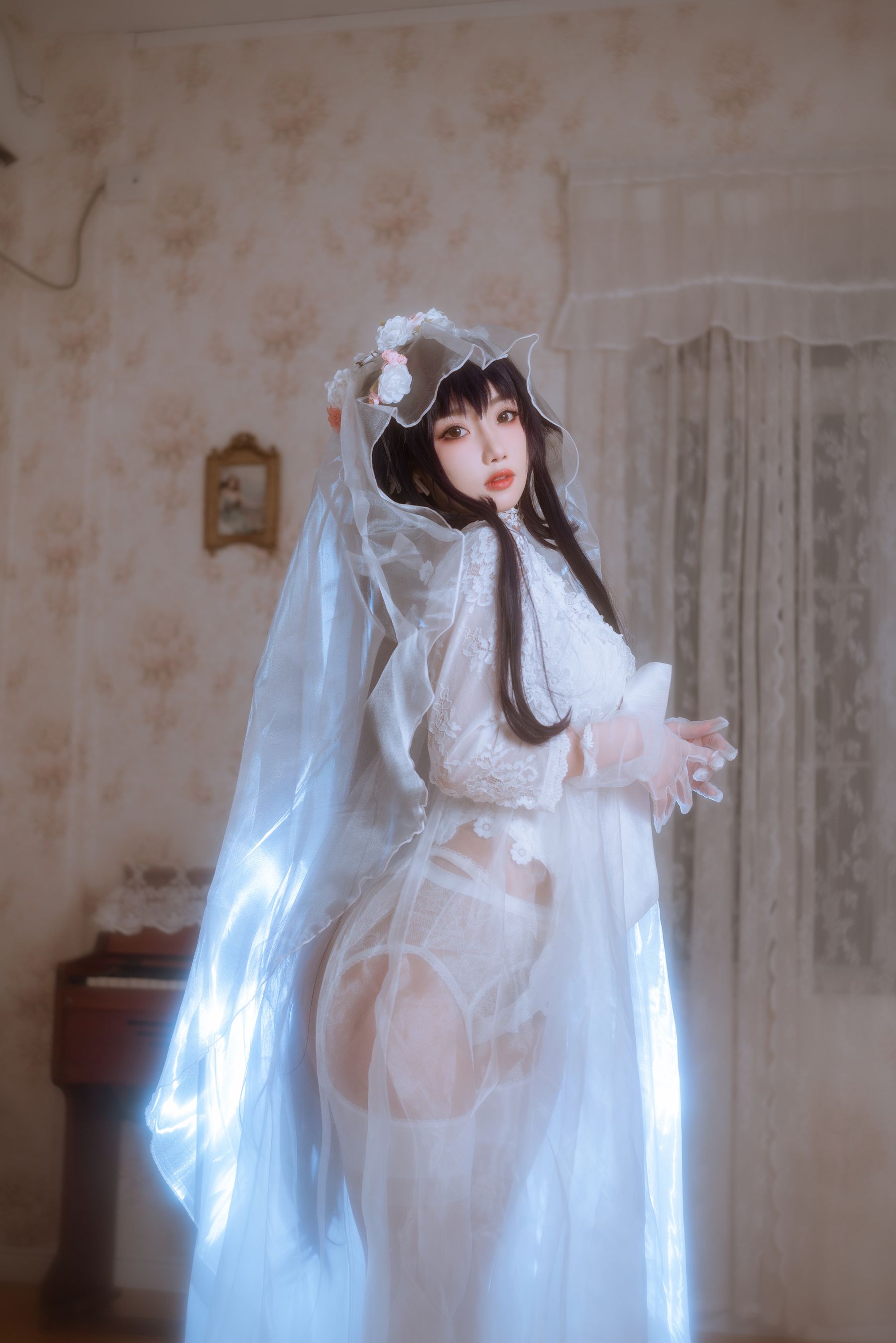 [福利COS] 白嫩美少女鬼畜瑶 - 婚纱第10张