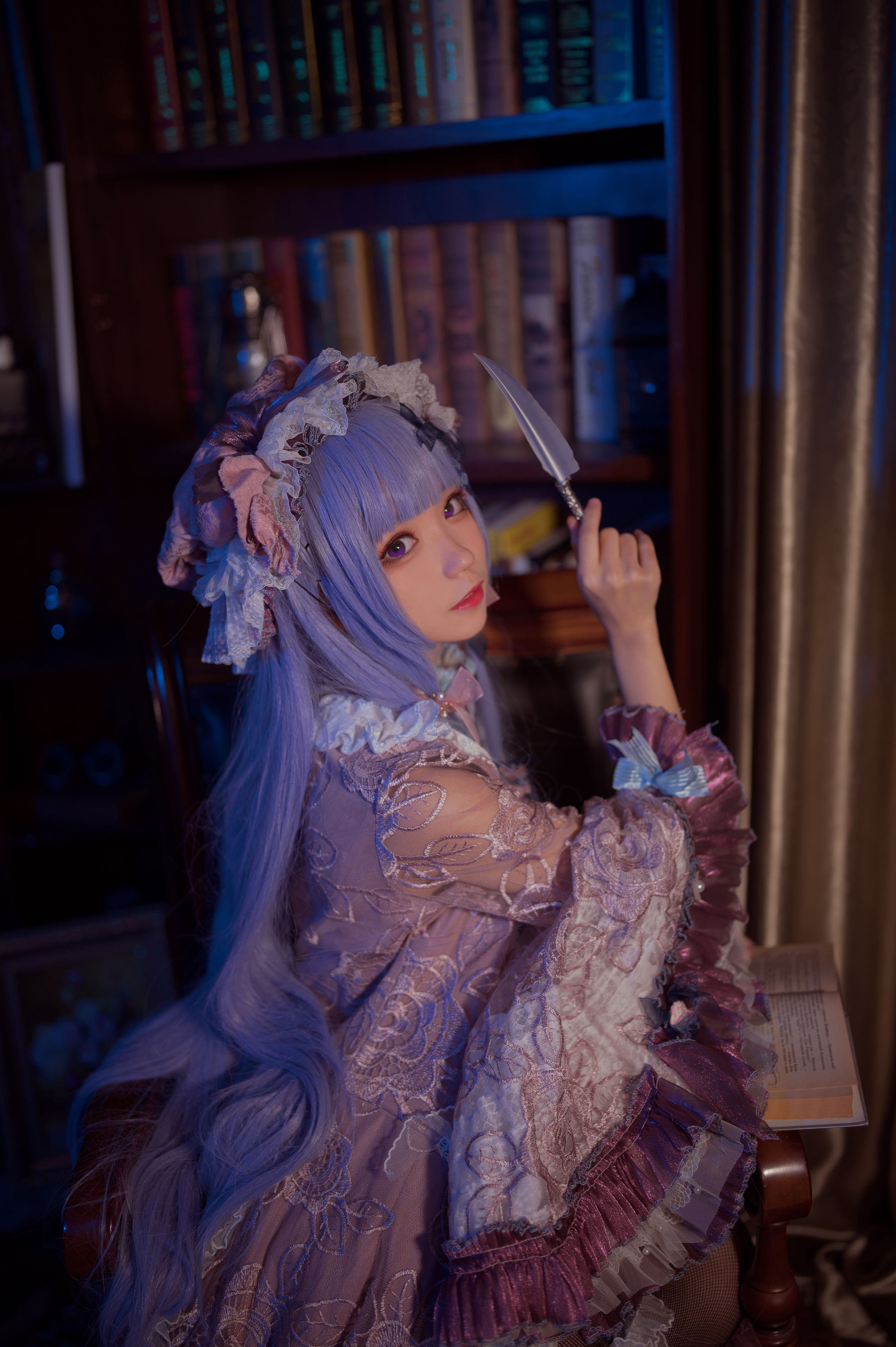 [网红COS] 花柒Hana - 帕秋莉睡衣第5张