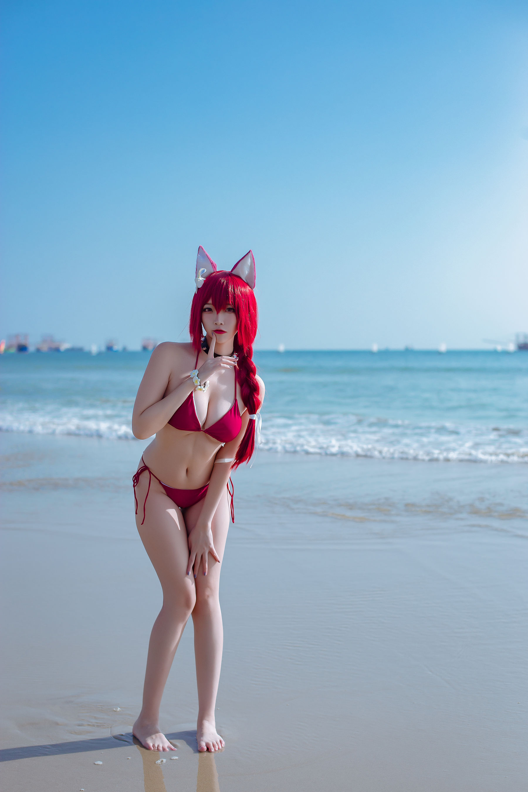 [福利COS] 人气Coser二佐Nisa - 碧蓝 千代田泳装第7张