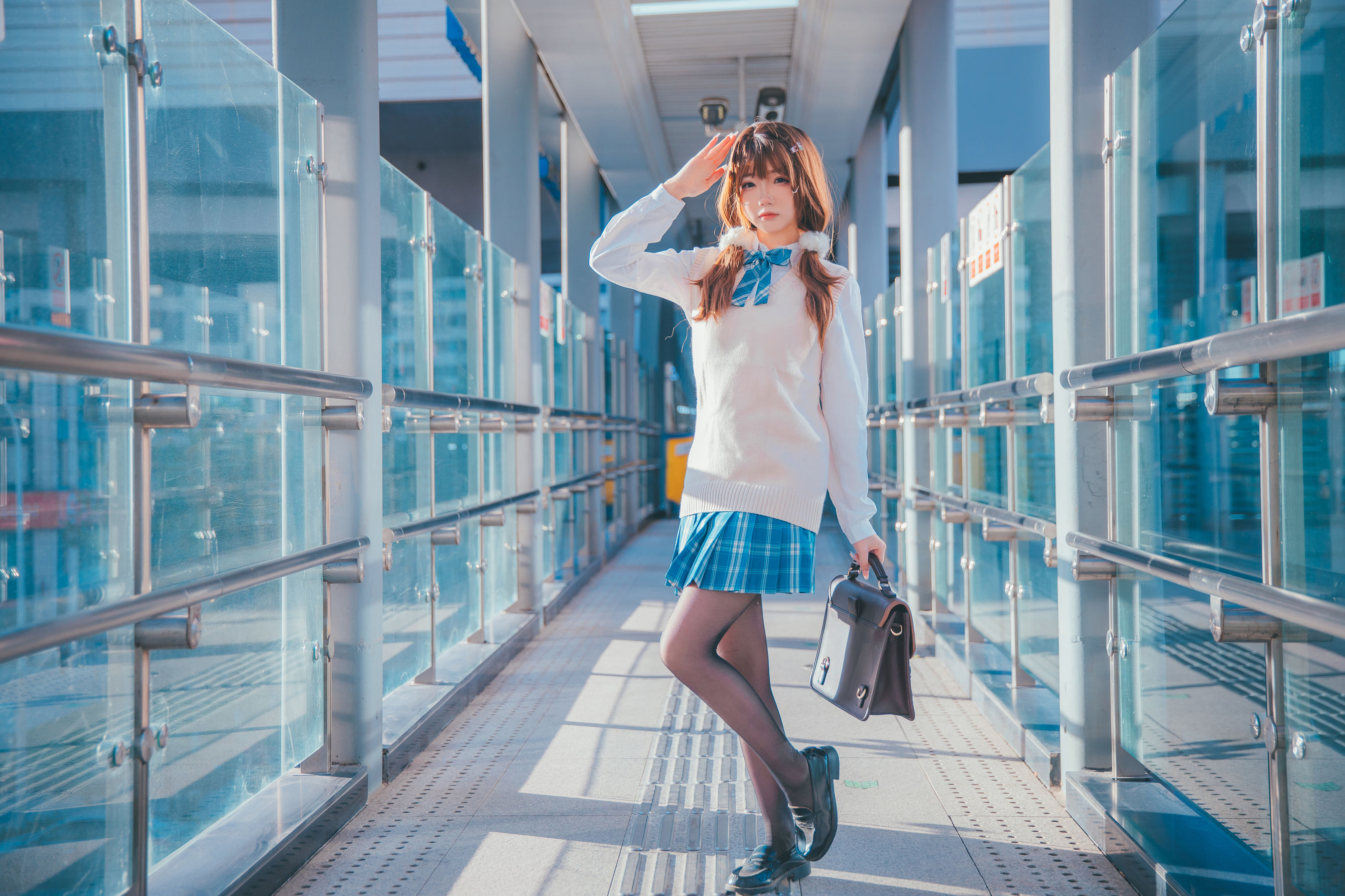 [福利COS] 动漫博主雪晴Astra - JK夕阳第6张