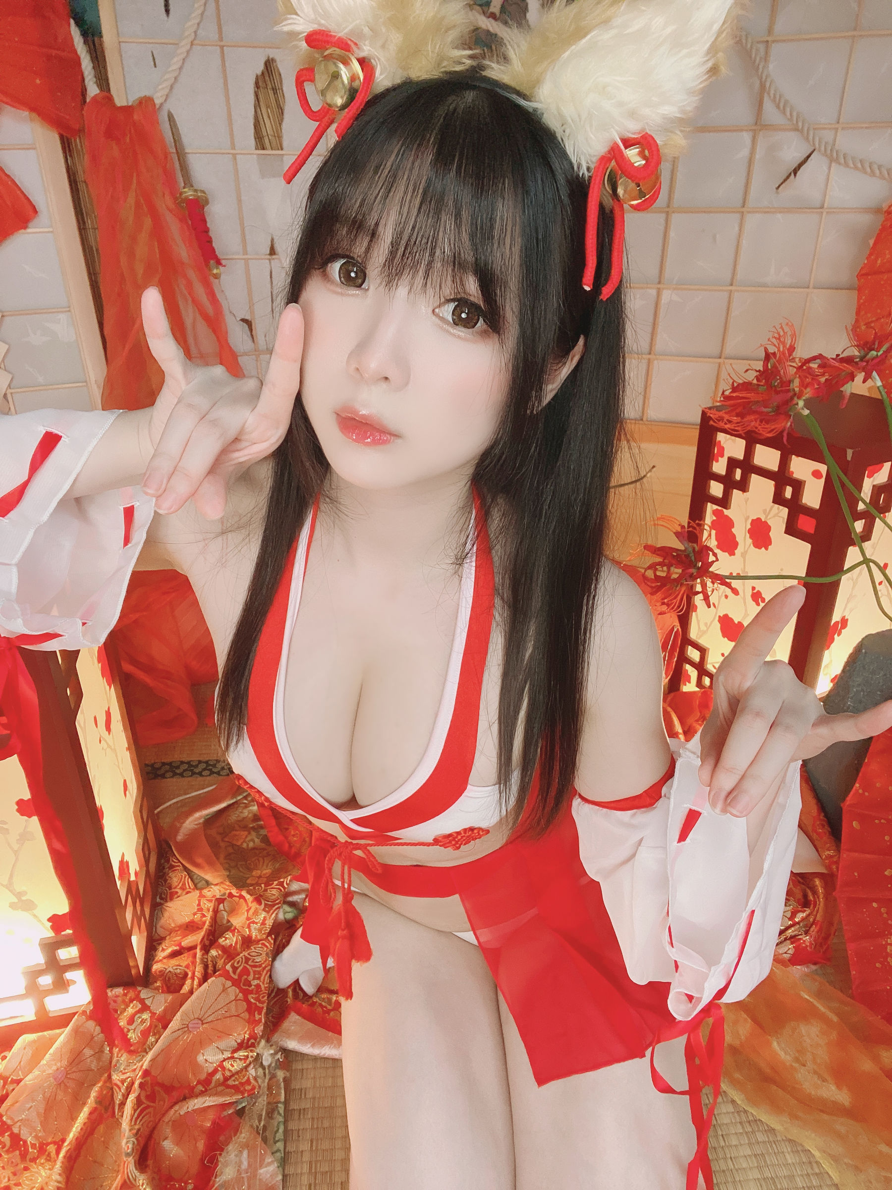 [福利COS] 微博妹纸霜月shimo - きつね巫女さん第1张