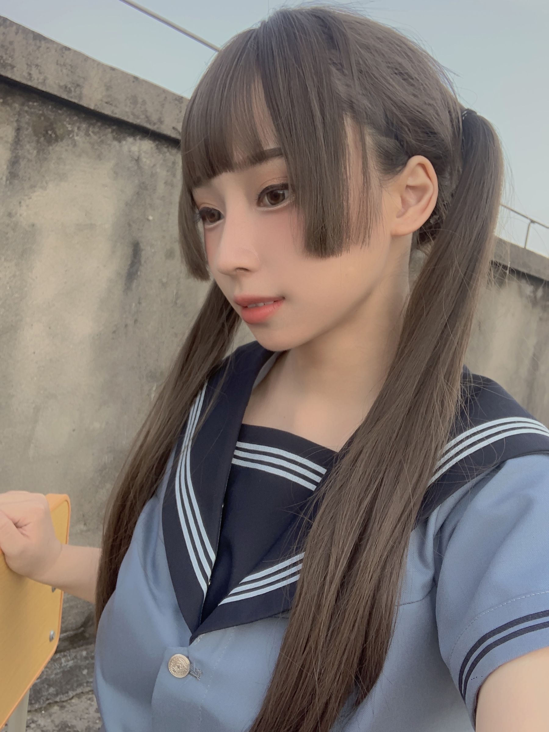 [福利COS] 胡桃猫Kurumineko - 天台的爱之告白第40张