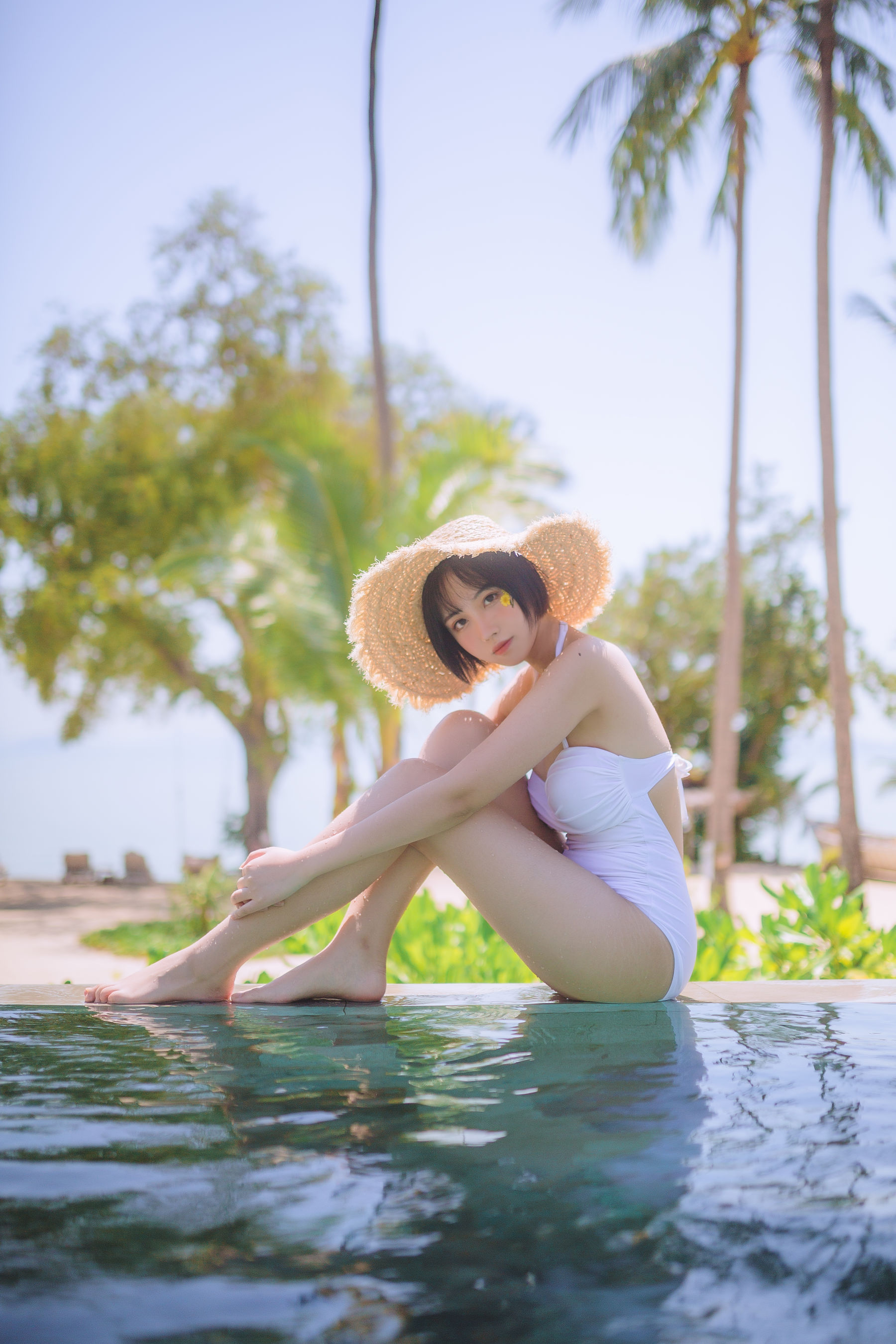 [福利COS] 次元少女念雪ww - 白色泳衣第7张