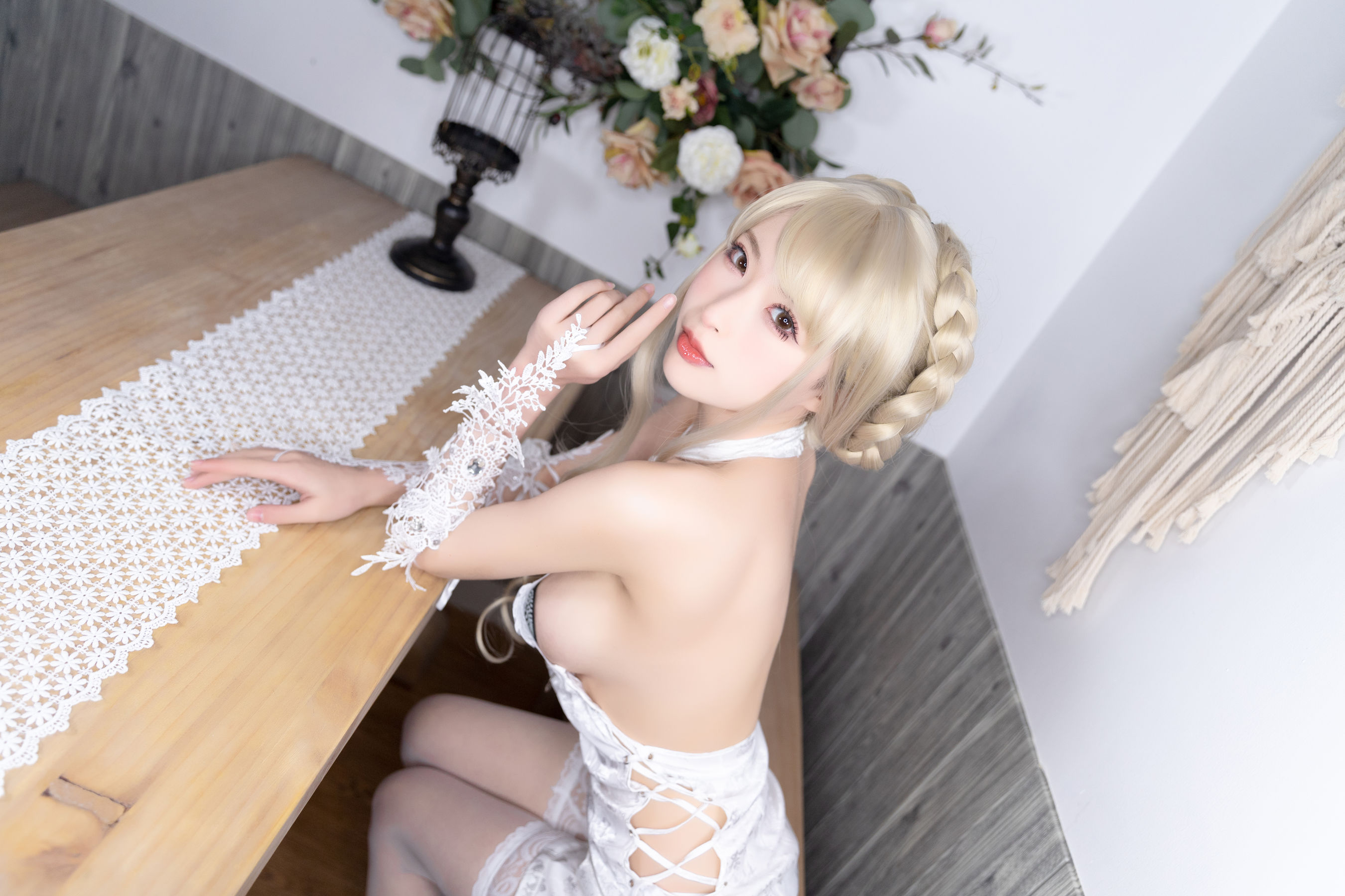 [福利COS] 尤物清水由乃 - 金发旗袍第10张