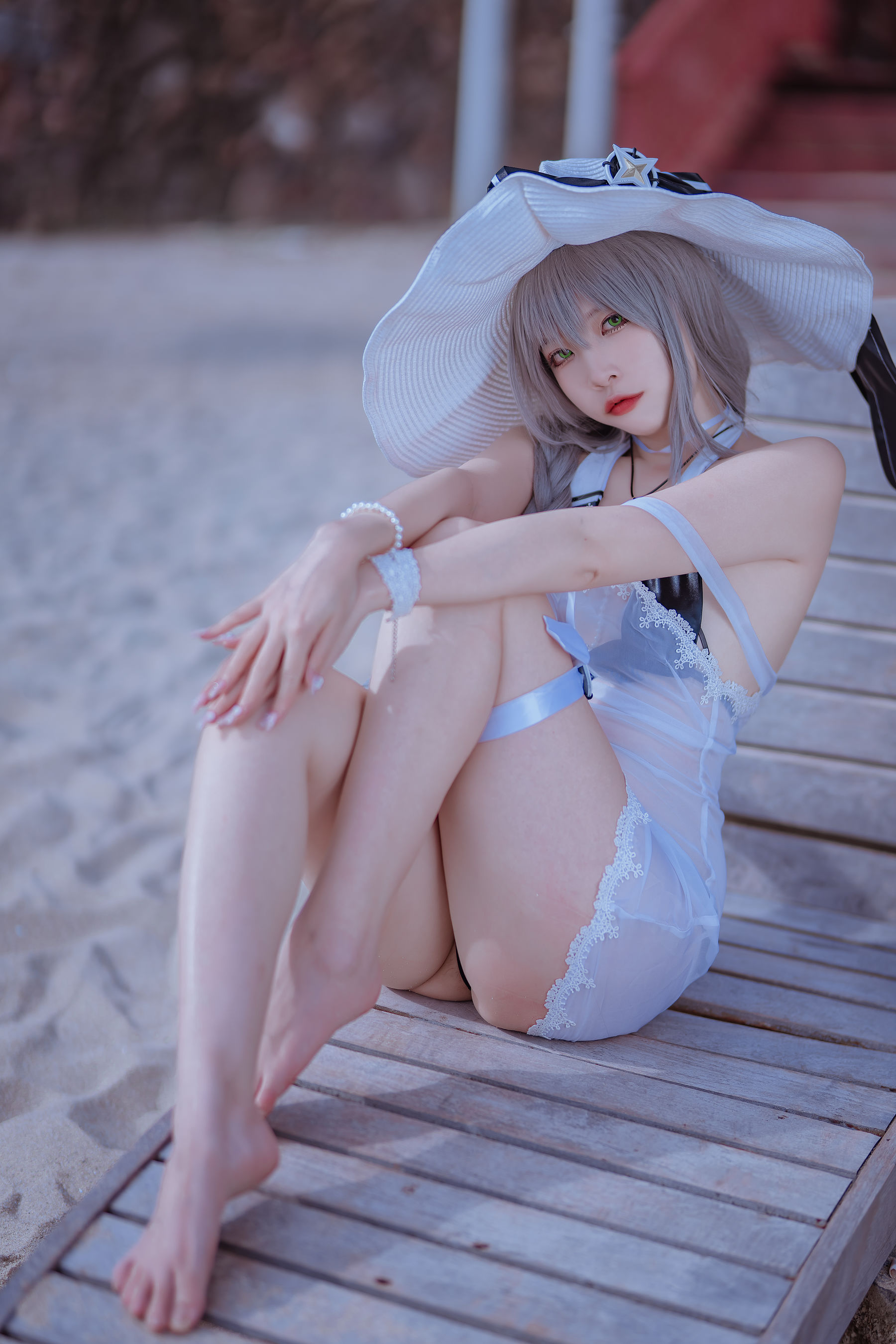 [福利COS] 人气Coser二佐Nisa - 碧蓝 天鹰泳装第8张