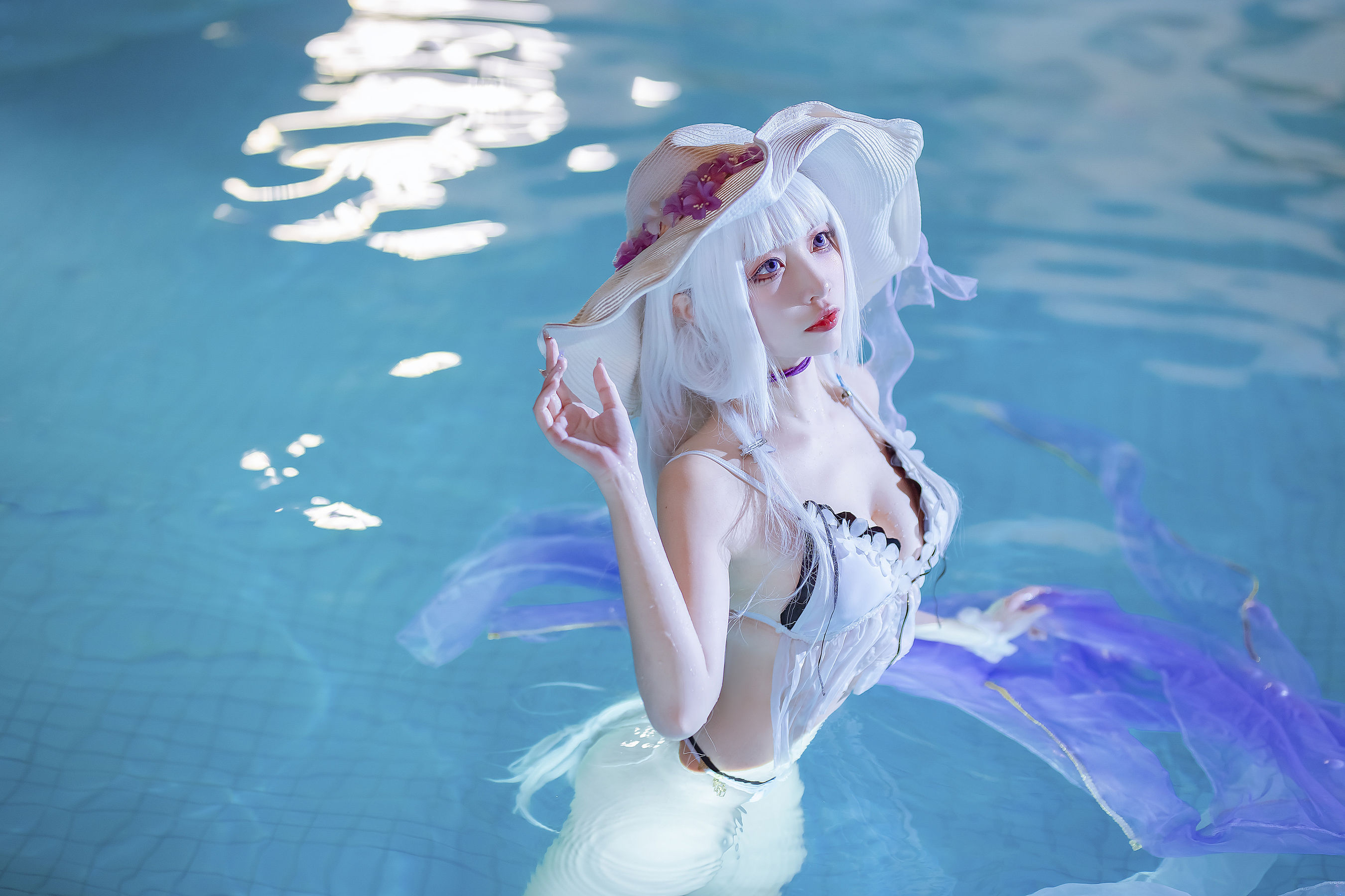 [福利COS] 人气Coser二佐Nisa - 碧蓝光辉泳装第6张