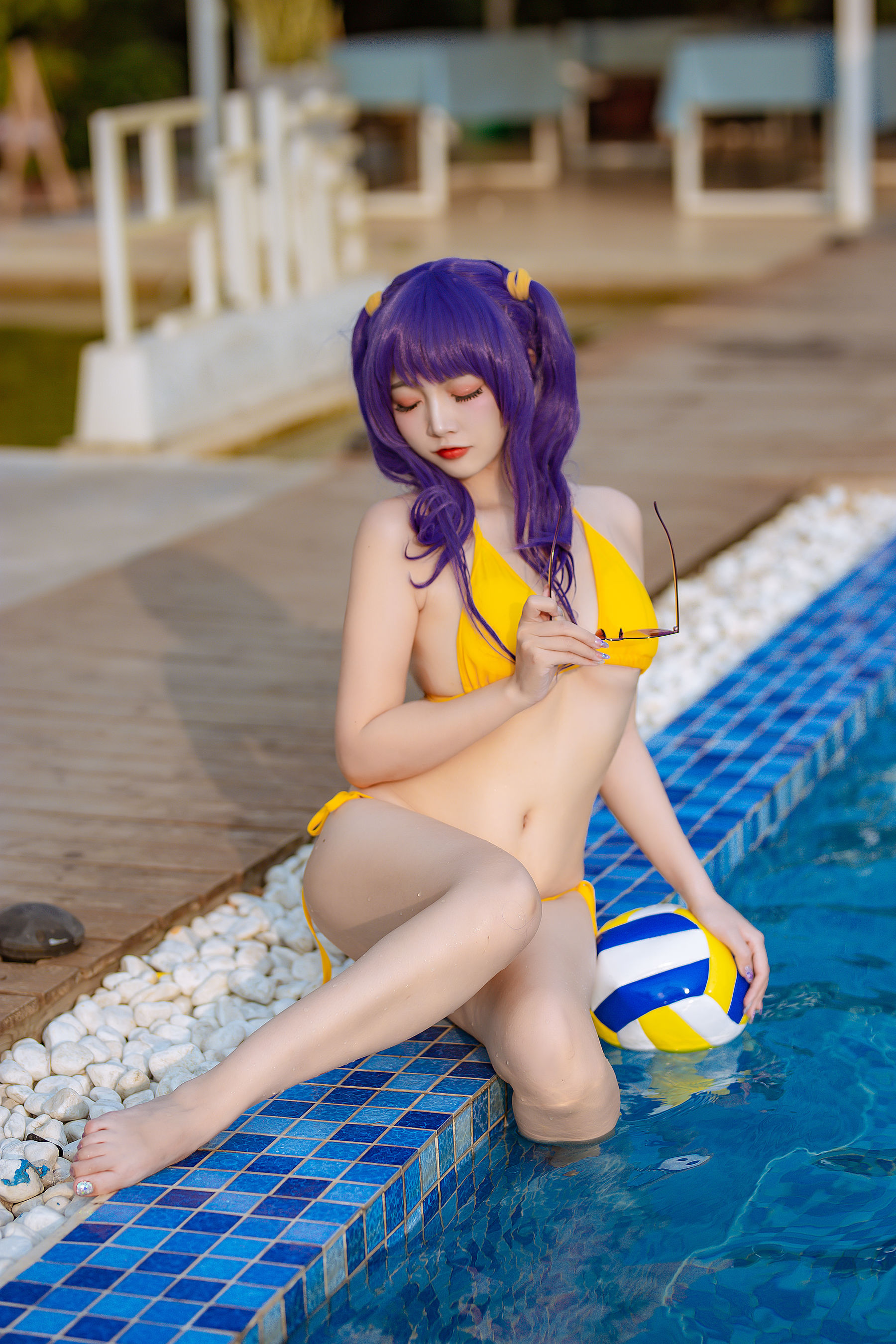 [福利COS] 人气Coser二佐Nisa - 碧蓝 波拉泳装第2张