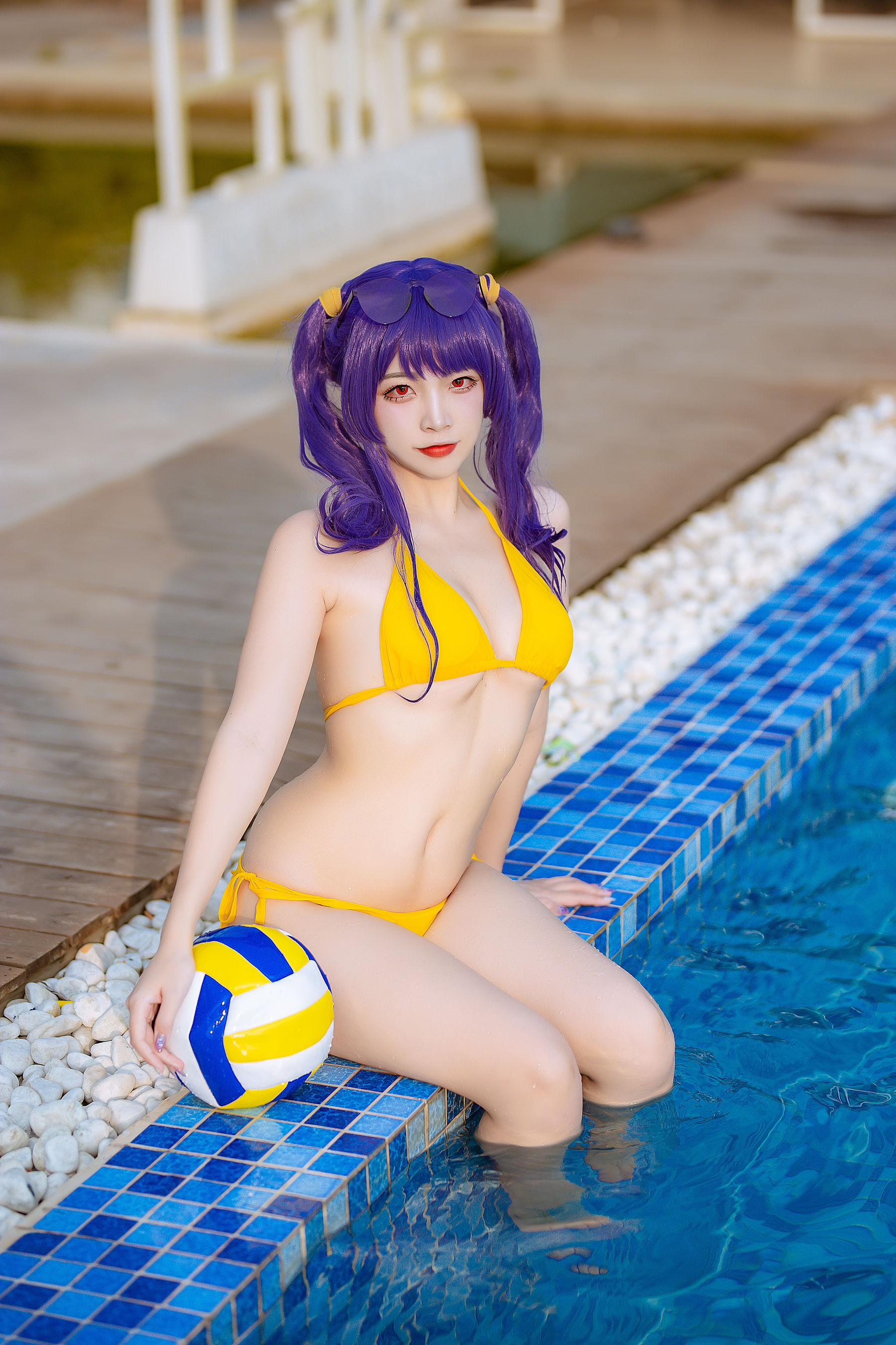 [福利COS] 人气Coser二佐Nisa - 碧蓝 波拉泳装第7张