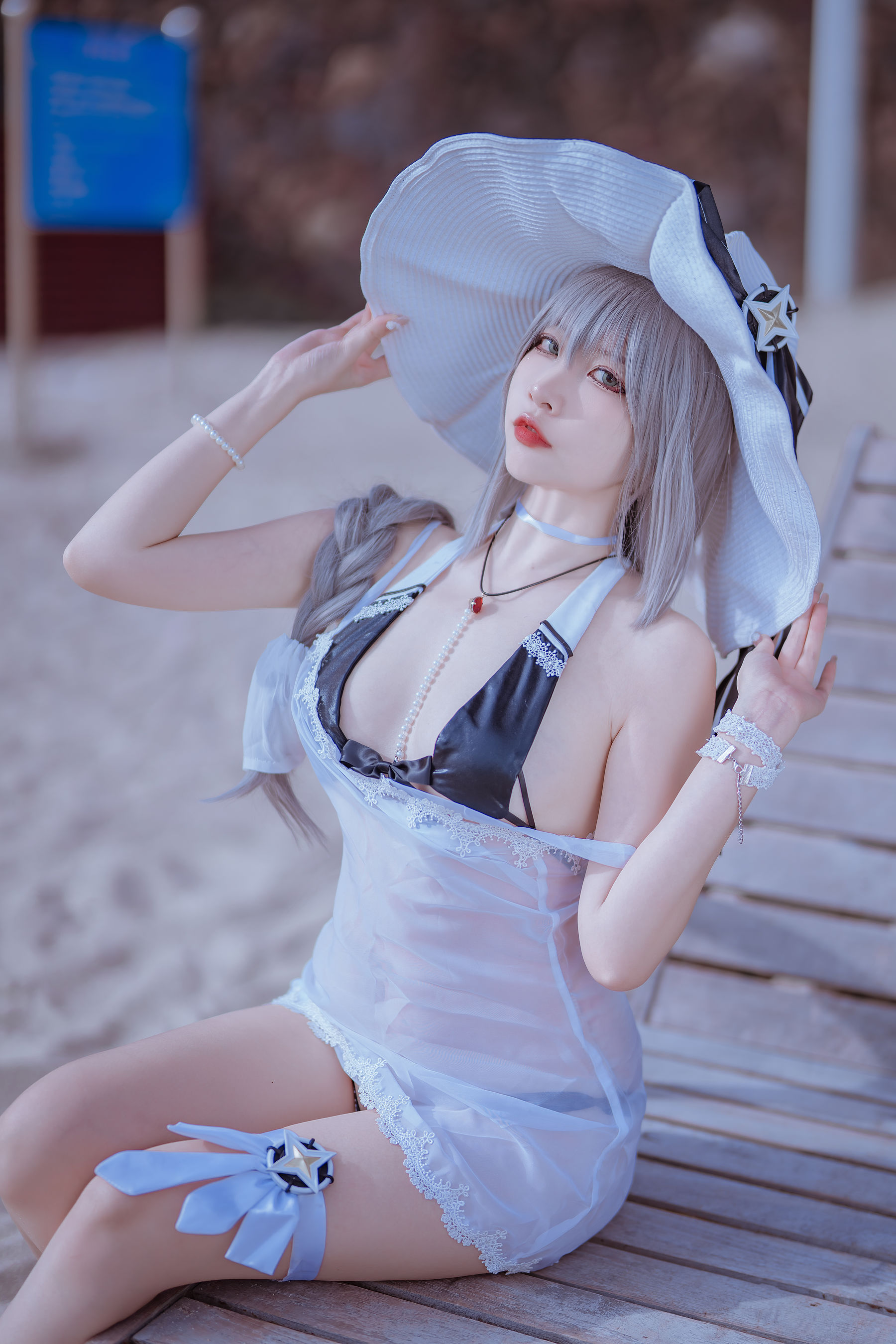 [福利COS] 人气Coser二佐Nisa - 碧蓝 天鹰泳装第7张