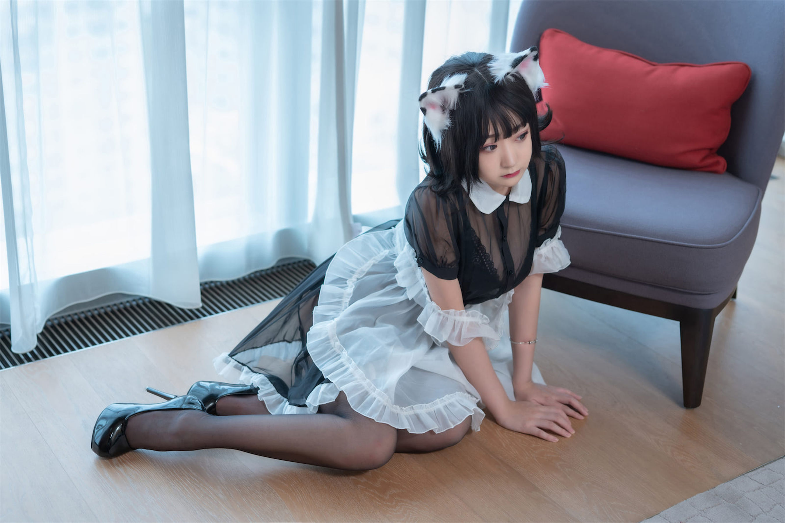 [福利COS] 动漫博主恩田直幸 - 奶牛猫女仆第13张