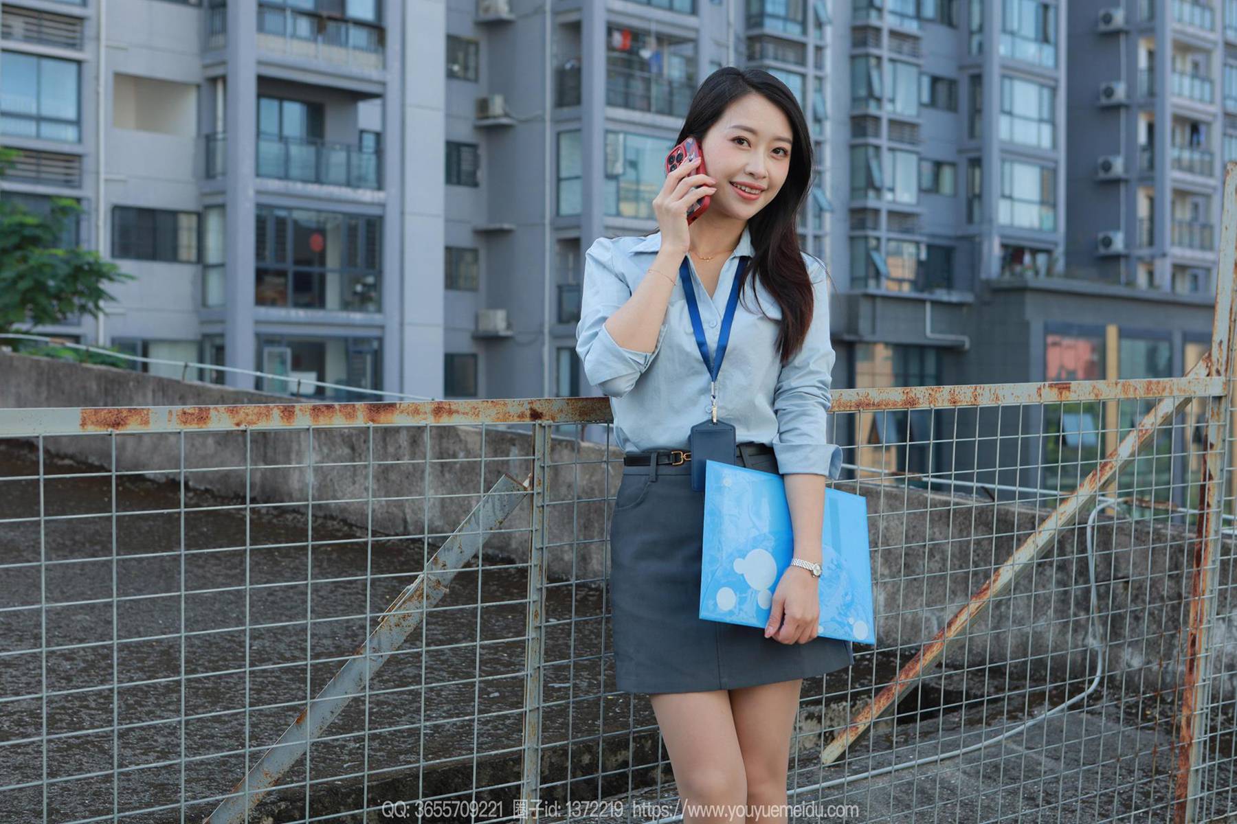[IESS异思趣向] 2024.10.29 丝享家1884：小婕《蓝衣OL（上）》[58P]第4张