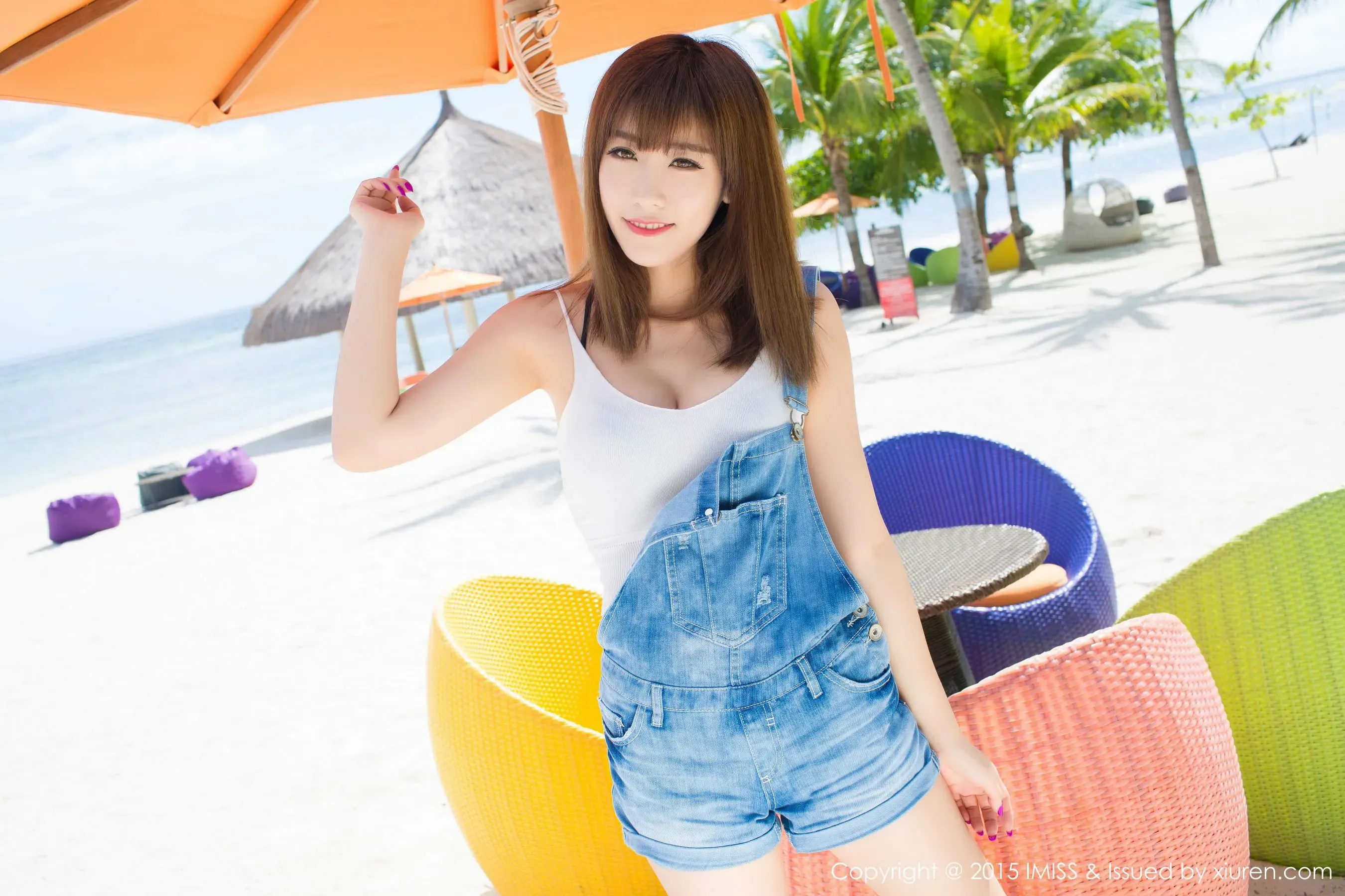 程小烦不烦《清新牛仔热裤+比基尼》 爱蜜社IMiss Vol.055第2张