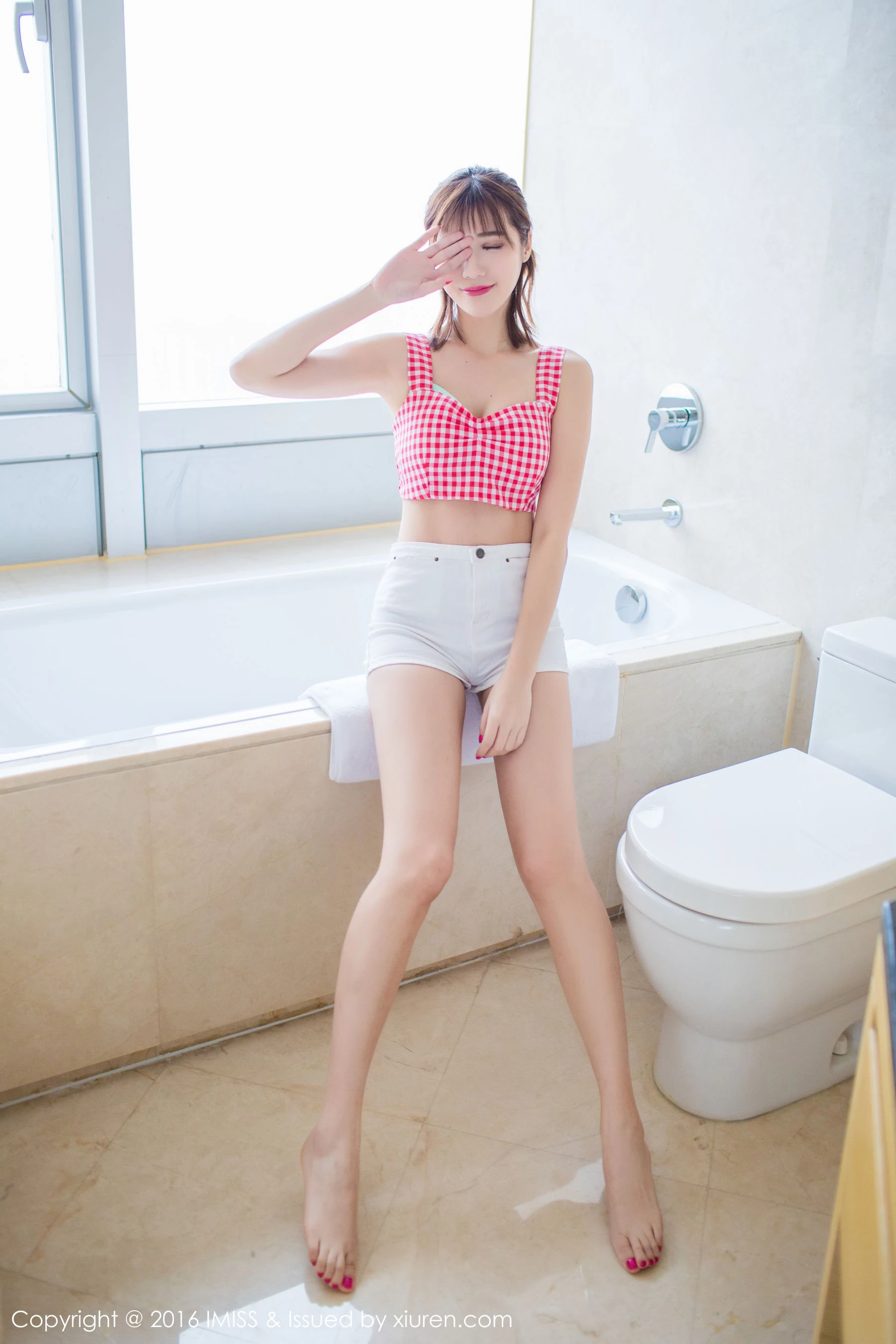  Sandy陈天扬《热裤+性感蕾丝+白衬衫》 爱蜜社IMiss Vol.072第12张