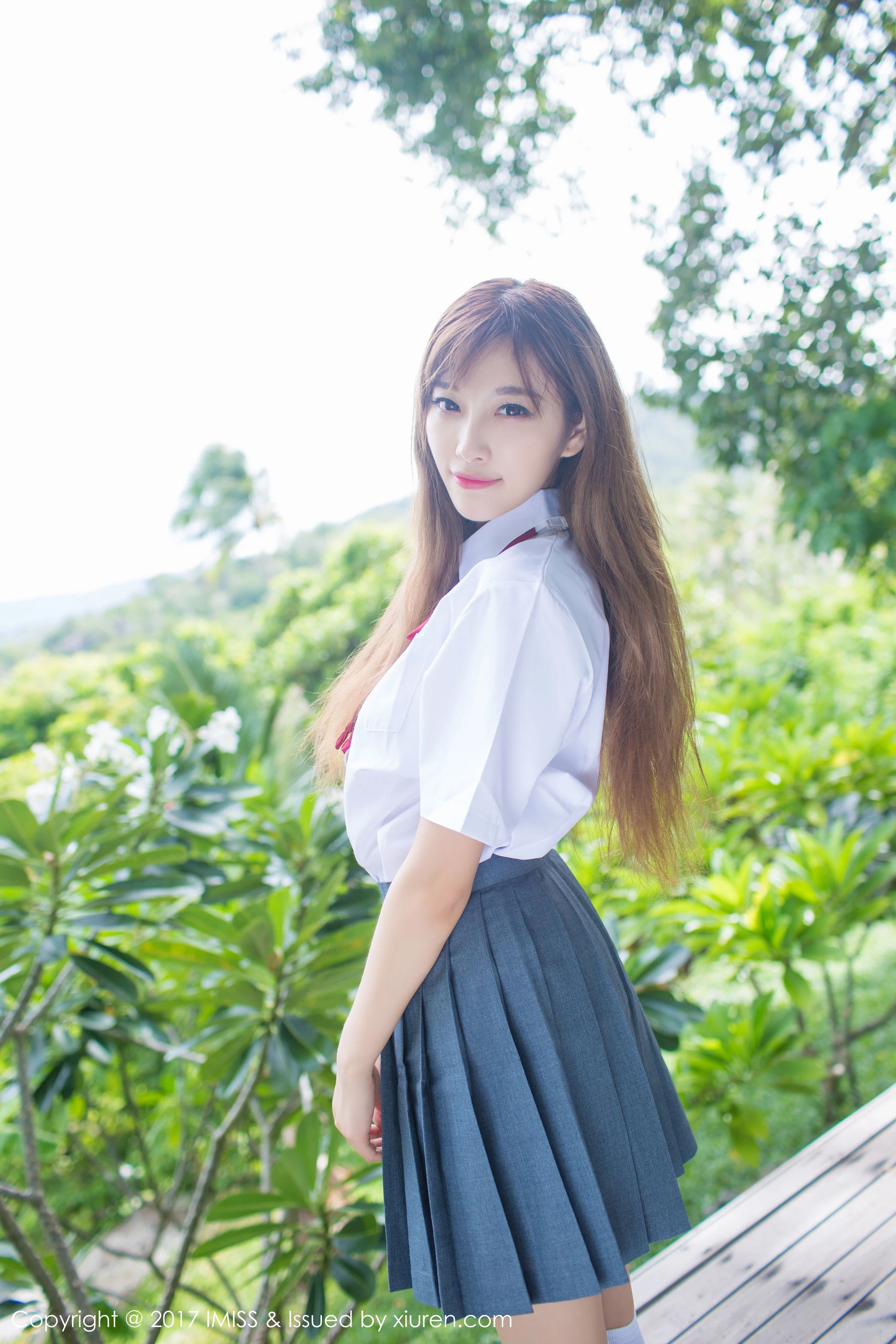 杨晨晨sugar《室外校服系列》 爱蜜社IMiss VOL.195第1张