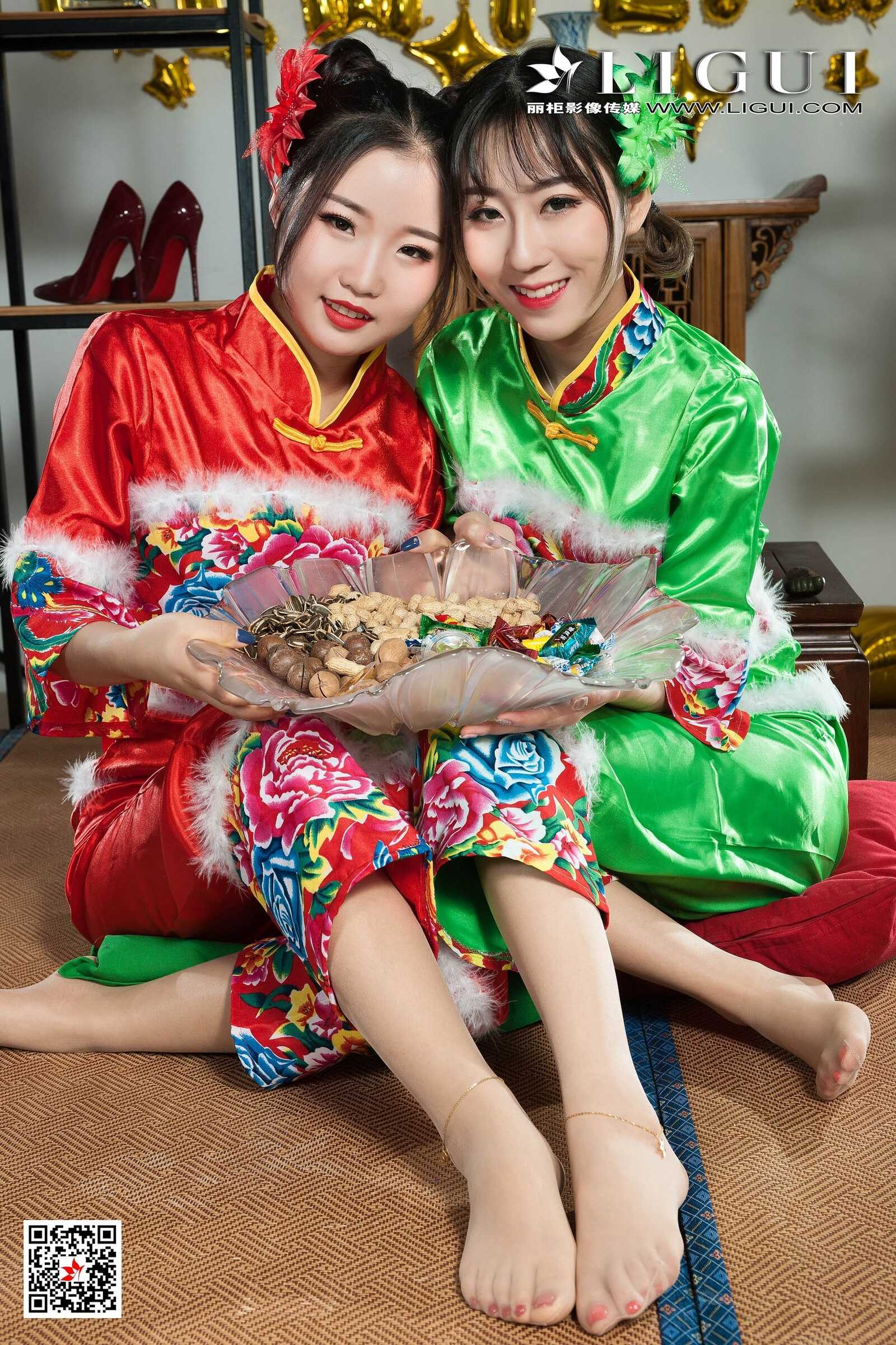 媛媛&amp;amp;鱼妹《新春丝足福利》 [丽柜Ligui] 网络丽第15张