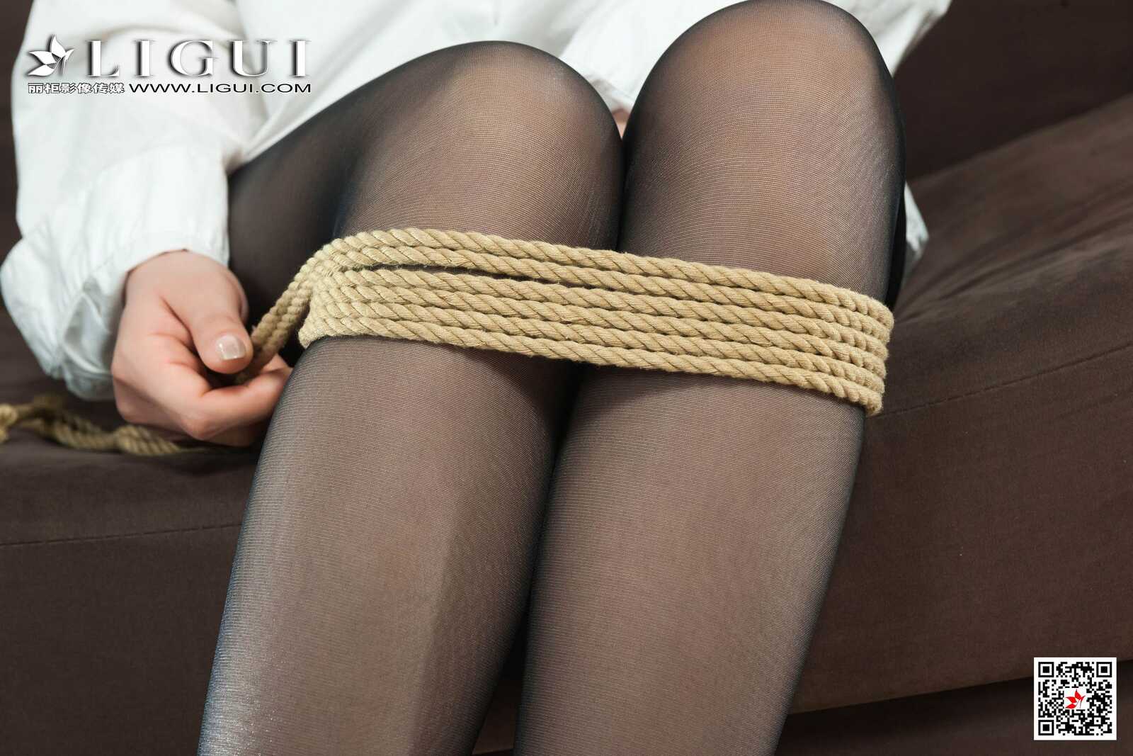 Model 然然《黑丝白衬衫捆绑》 [丽柜美束Ligui] 写第10张