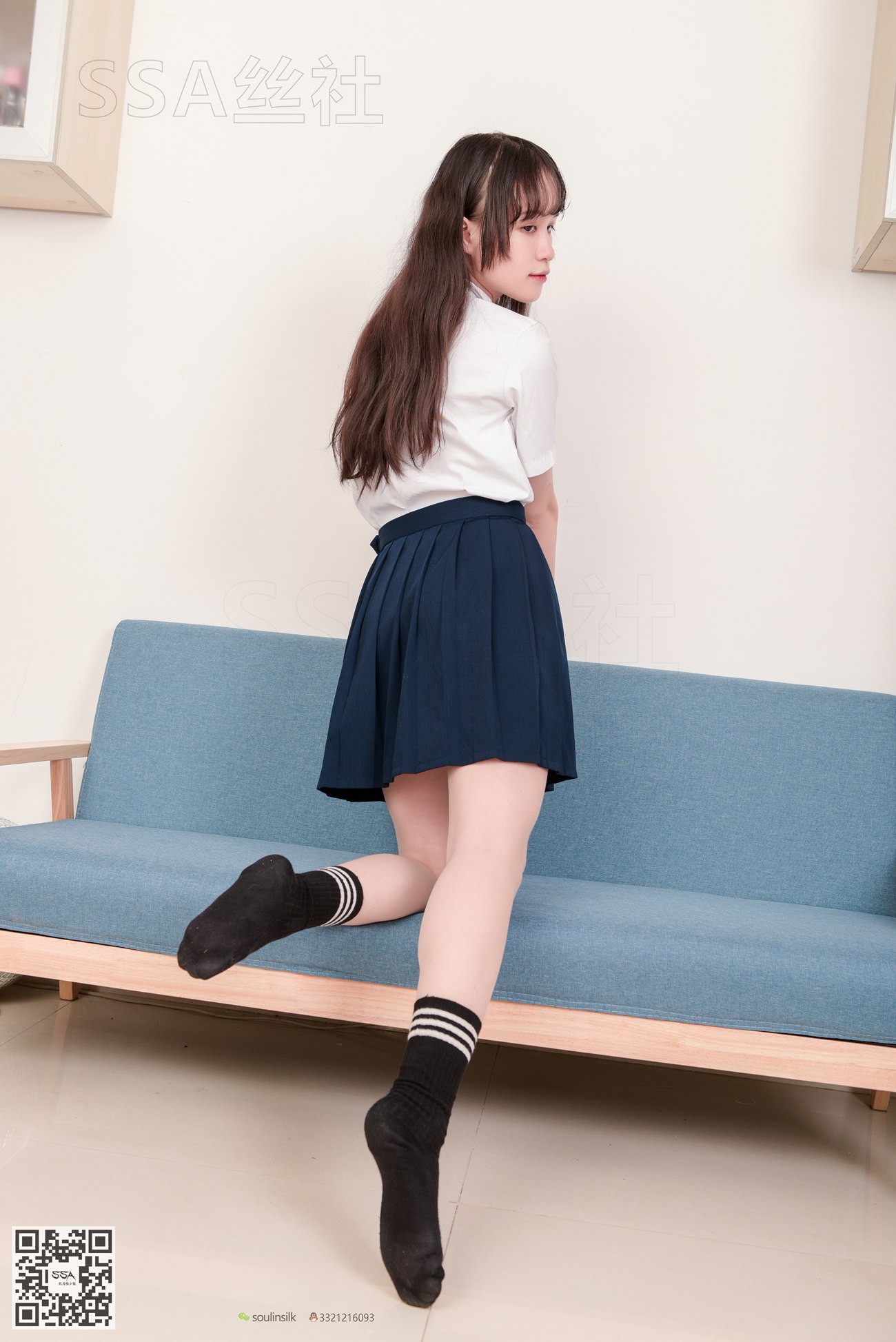 [SSA丝社]超清写真 NO.141 丹丹 JK至服黑色半膝袜肉丝穿搭示范[133P]第23张