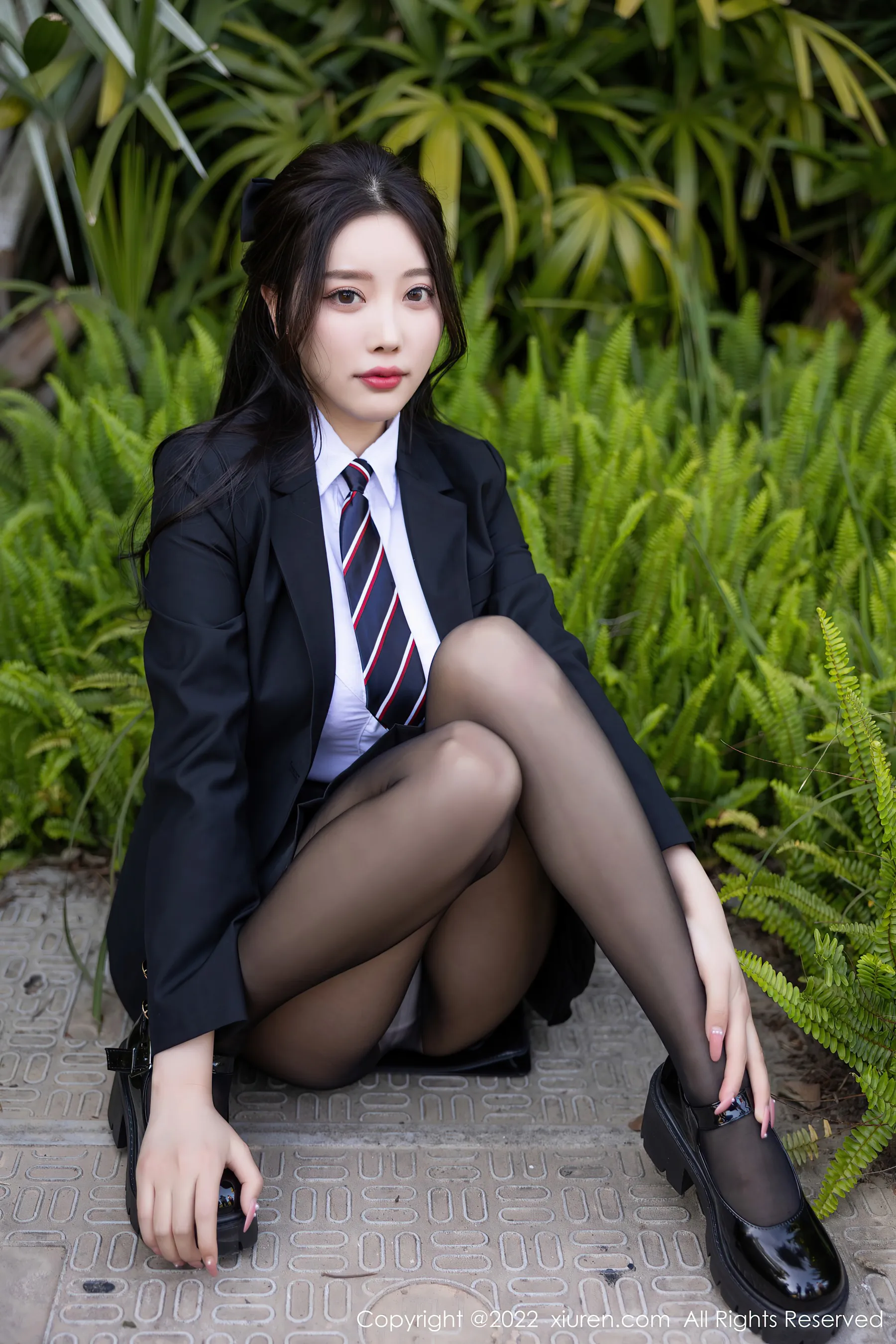 秀人网 No.4721 杨晨晨Yome 黑丝美臀学生装第19张