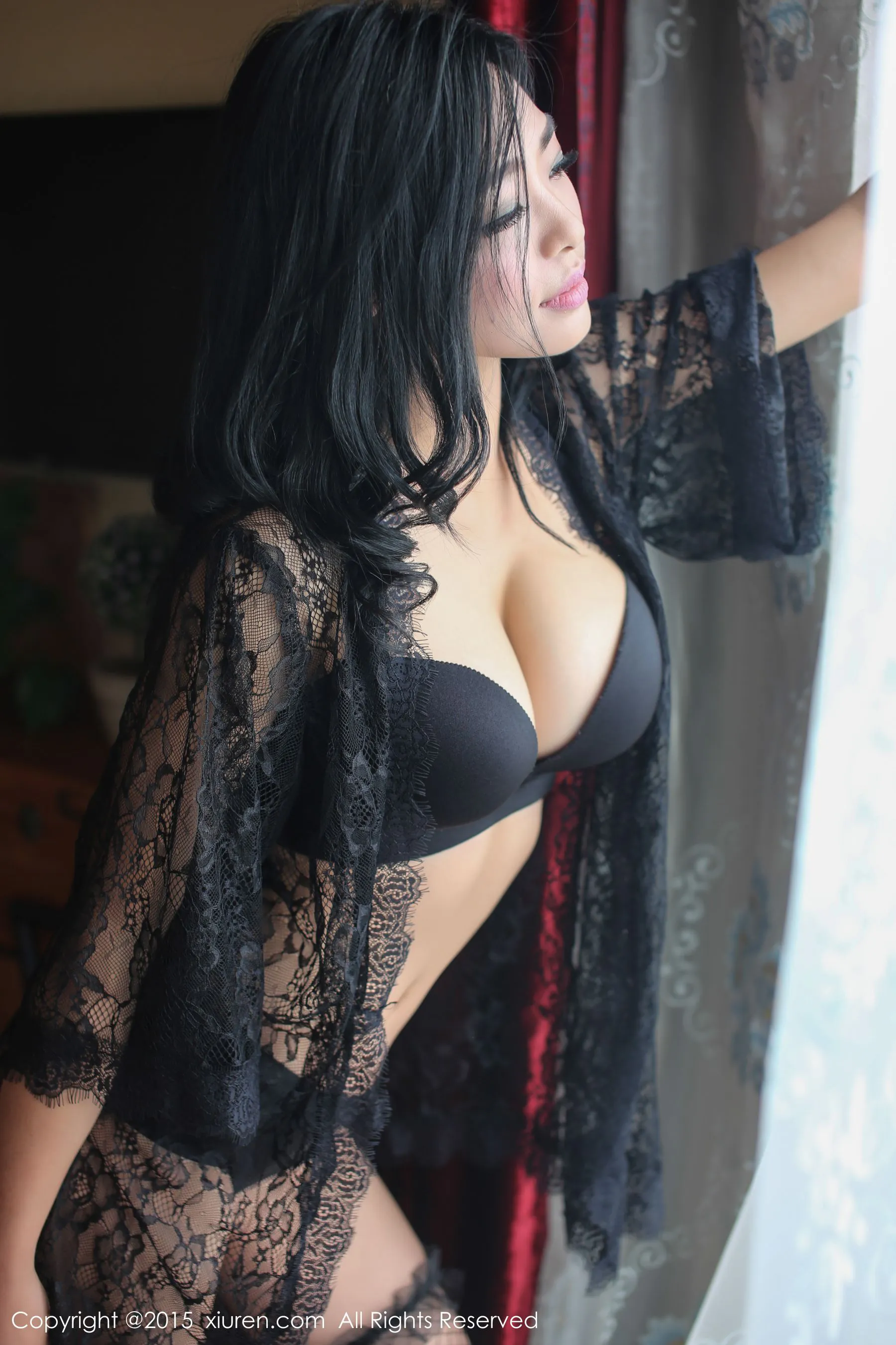 安妮Tess《2套性感蕾丝内衣》 秀人网 No.418第1张