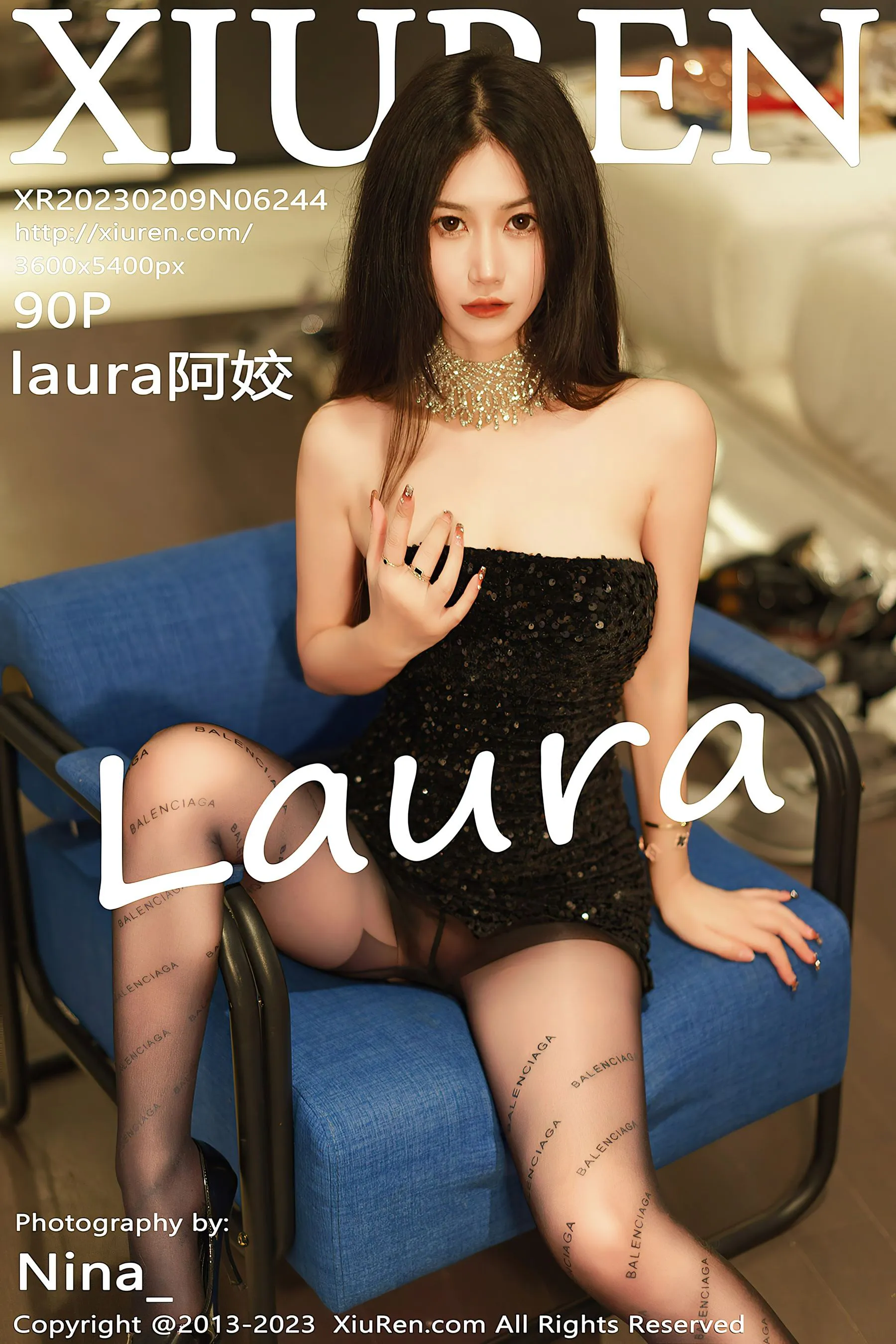 秀人网 No.6244 laura阿姣 黑丝美腿第23张