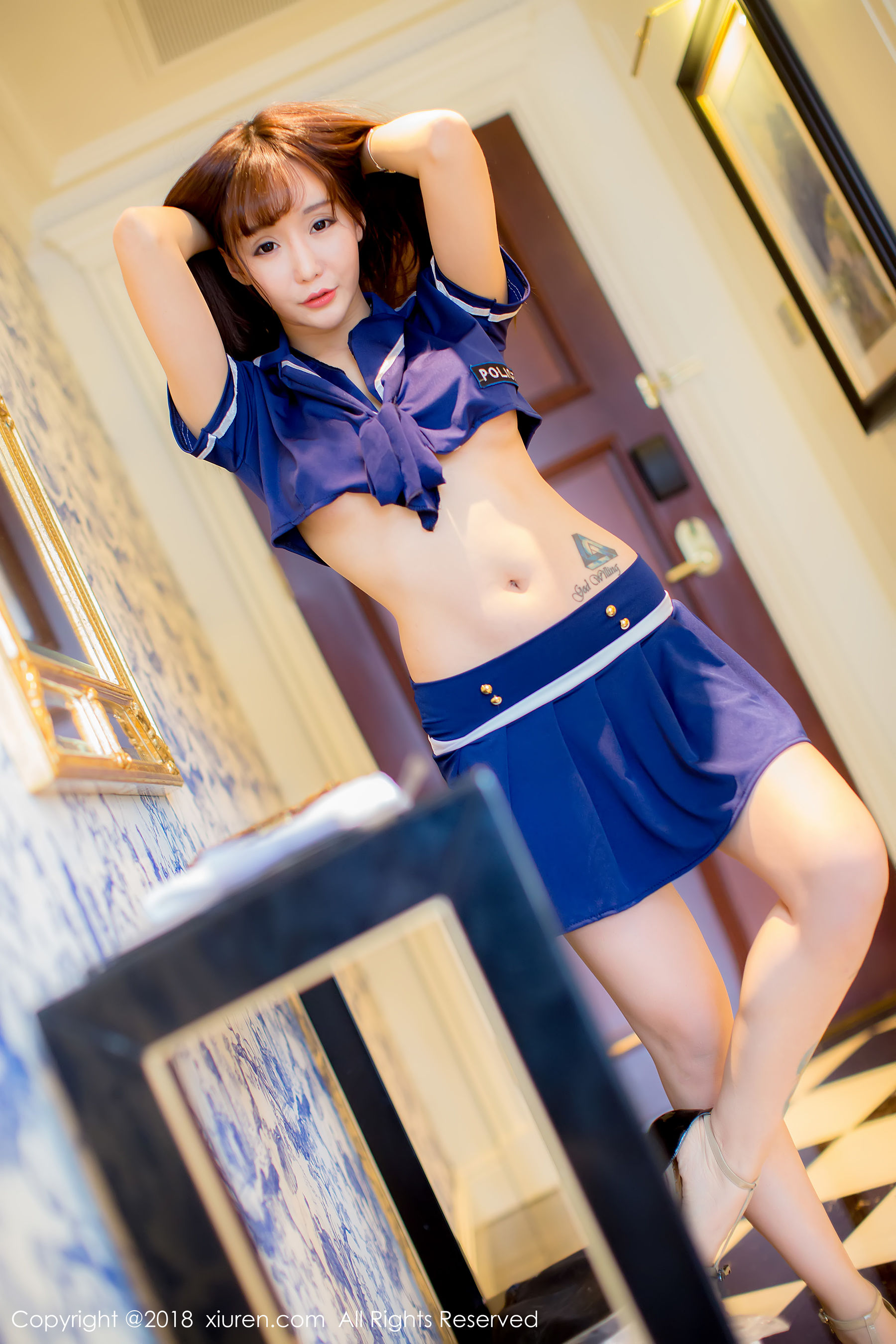 顾灿《蓝色制服》 XiuRen 秀人网 No.1005第2张