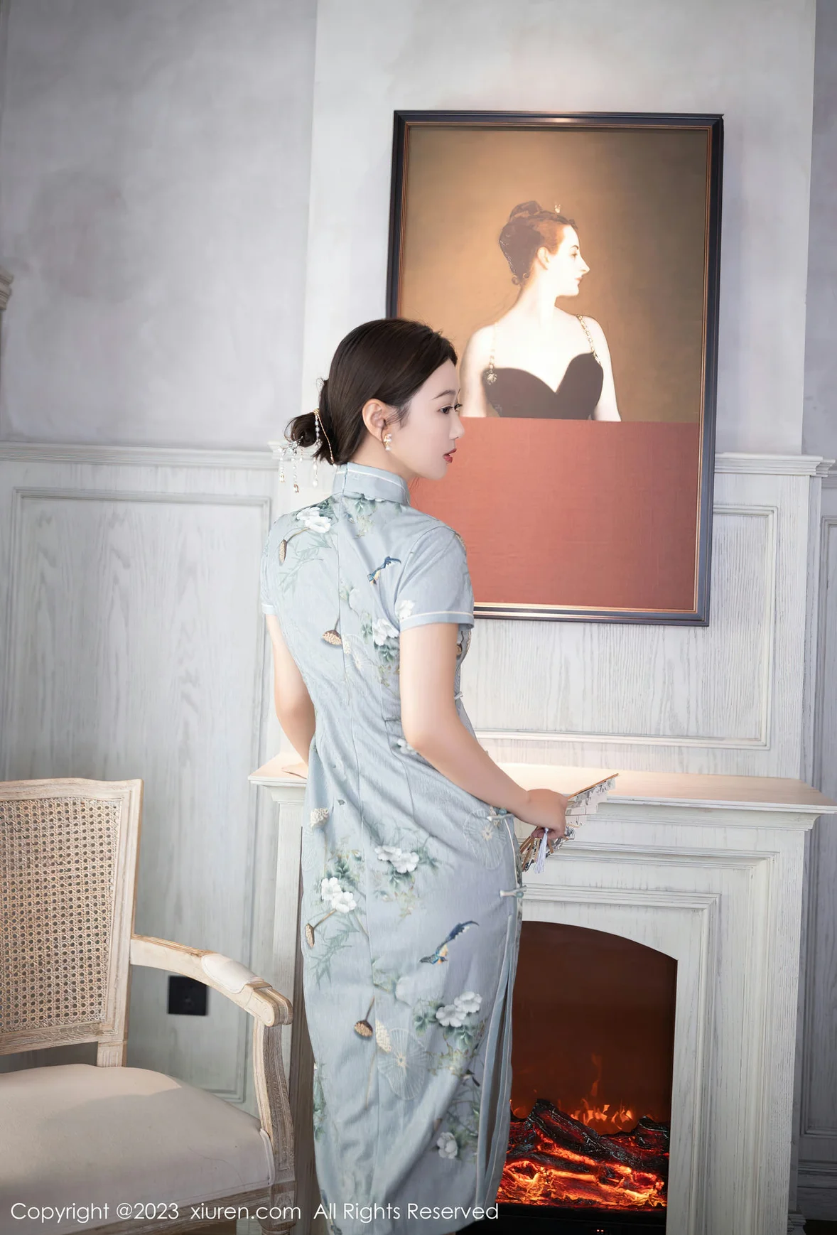  XiuRen 秀人 No.7232 唐安琪 绿灰色旗袍巴厘岛旅拍 [77P]第4张