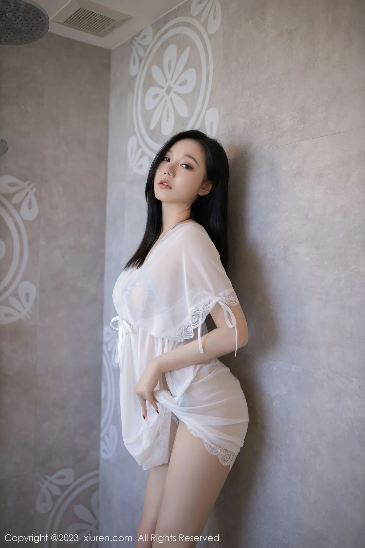  XiuRen 秀人 No.6827 安然anran 蕾丝内衣浴室场景十二月旅拍 [80P]第2张