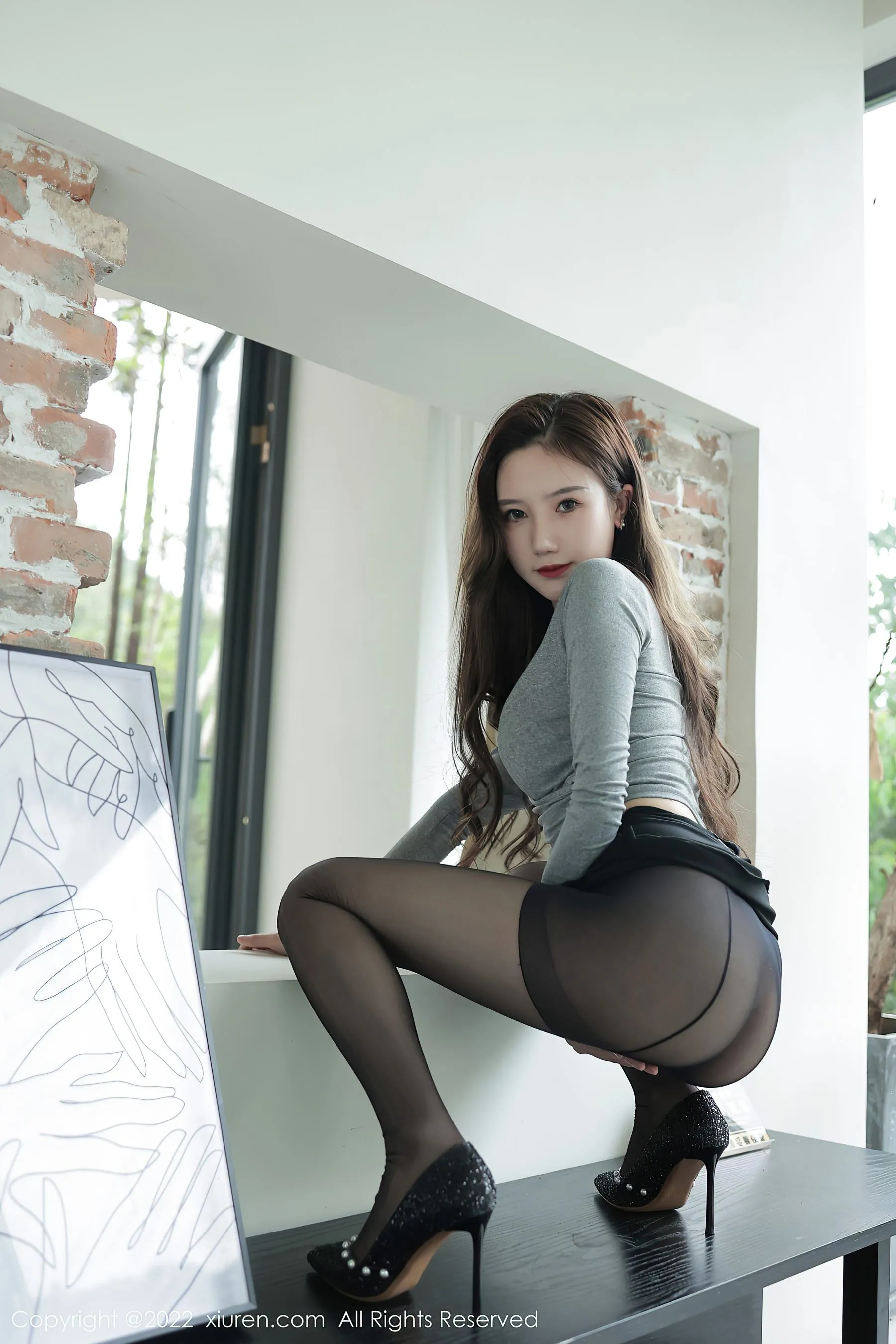  秀人网 No.5082 古月小同学 美腿黑丝第13张