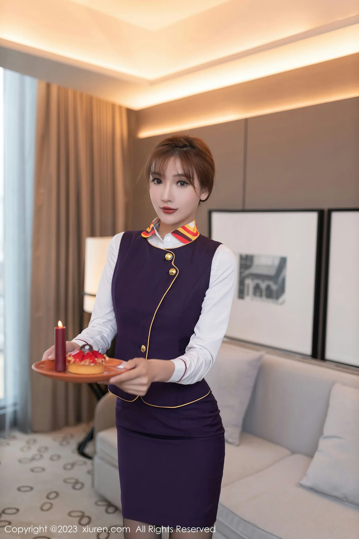  XiuRen 秀人 No.7248 陆萱萱 紫色空姐泰国旅拍 [80P]