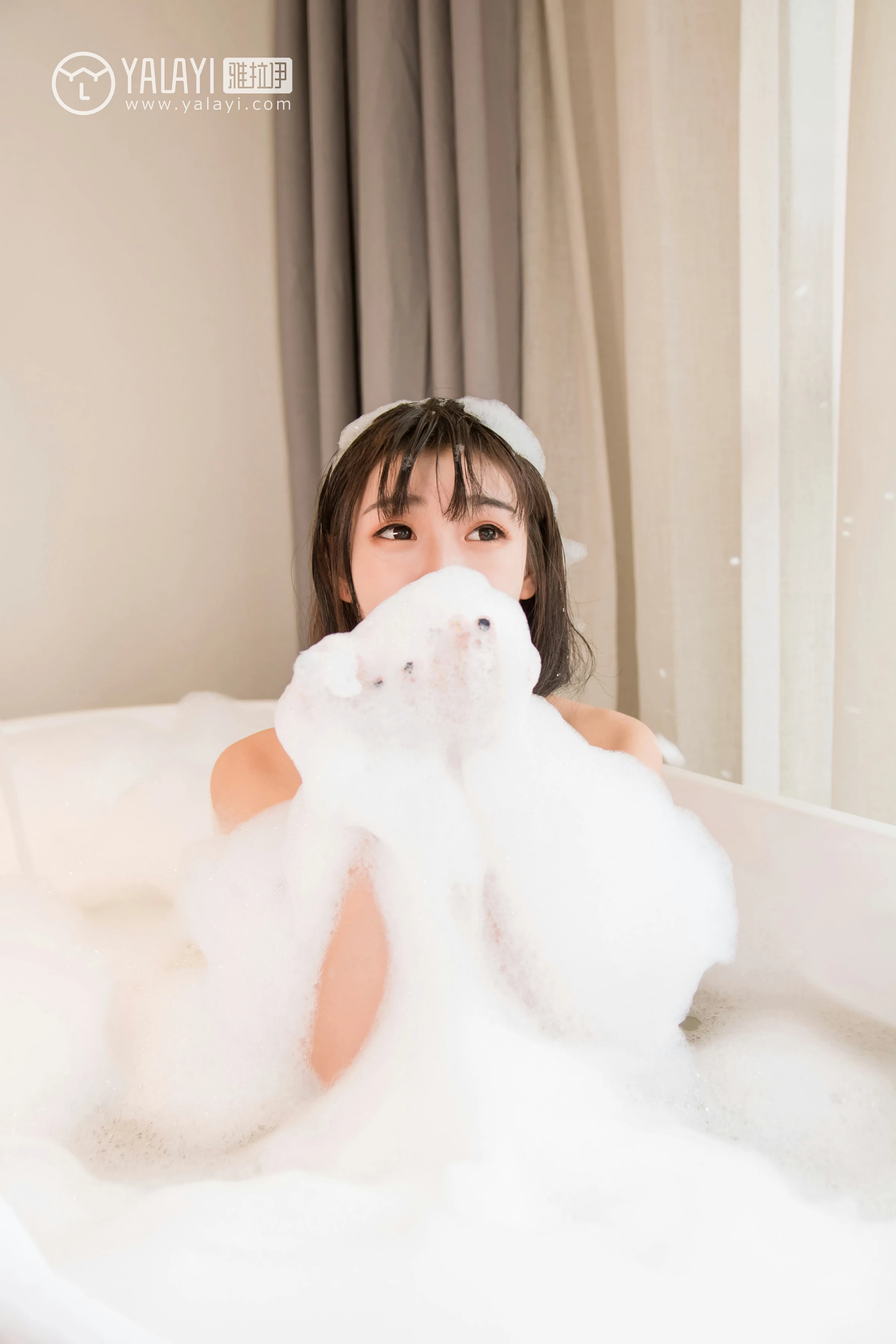 [YALAYI雅拉伊]NO.063 早晨 小杨 白色透视蕾丝连衣裙性感私房写真集第13张