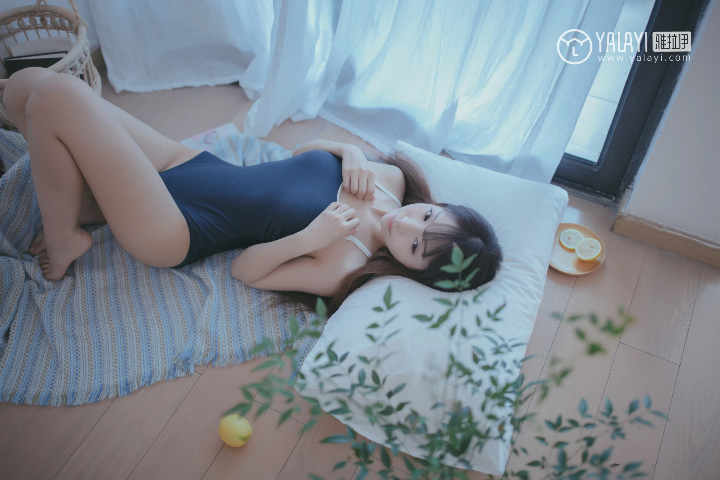 [YALAYI雅拉伊]NO.068 蓝帘幽梦 水花儿 蓝色连体运动内衣性感私房写真集第8张