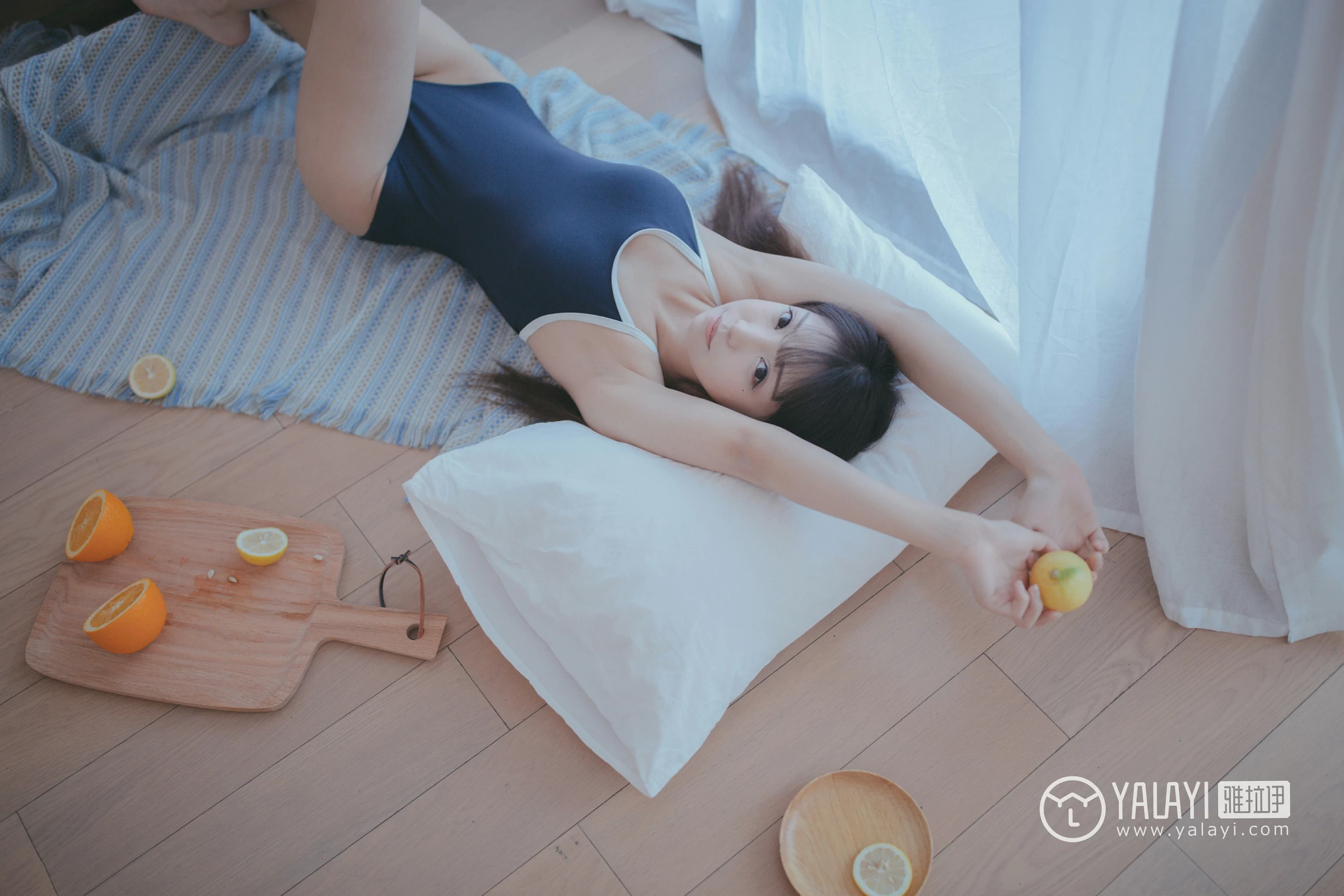 [YALAYI雅拉伊]NO.068 蓝帘幽梦 水花儿 蓝色连体运动内衣性感私房写真集第10张