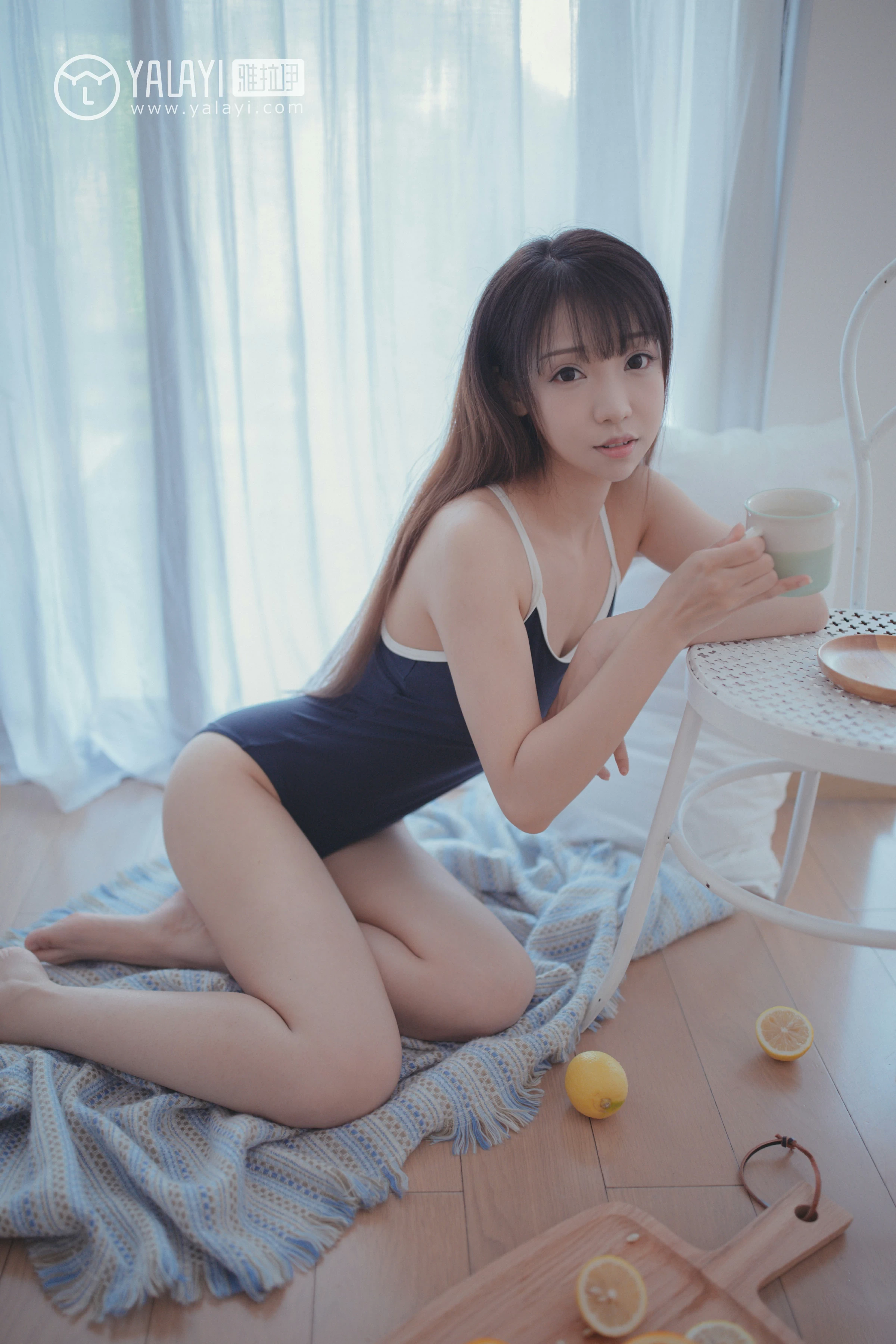 [YALAYI雅拉伊]NO.068 蓝帘幽梦 水花儿 蓝色连体运动内衣性感私房写真集第14张
