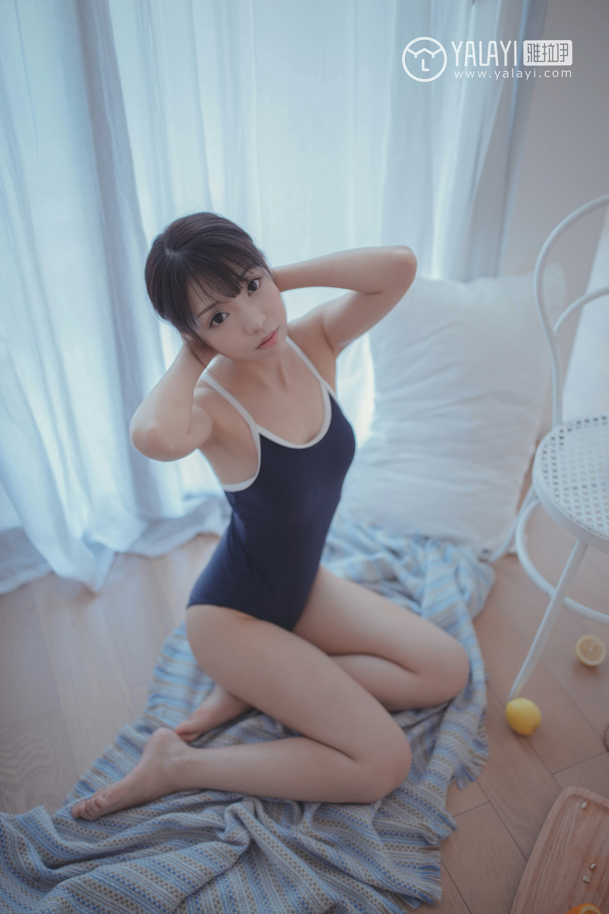 [YALAYI雅拉伊]NO.068 蓝帘幽梦 水花儿 蓝色连体运动内衣性感私房写真集第15张
