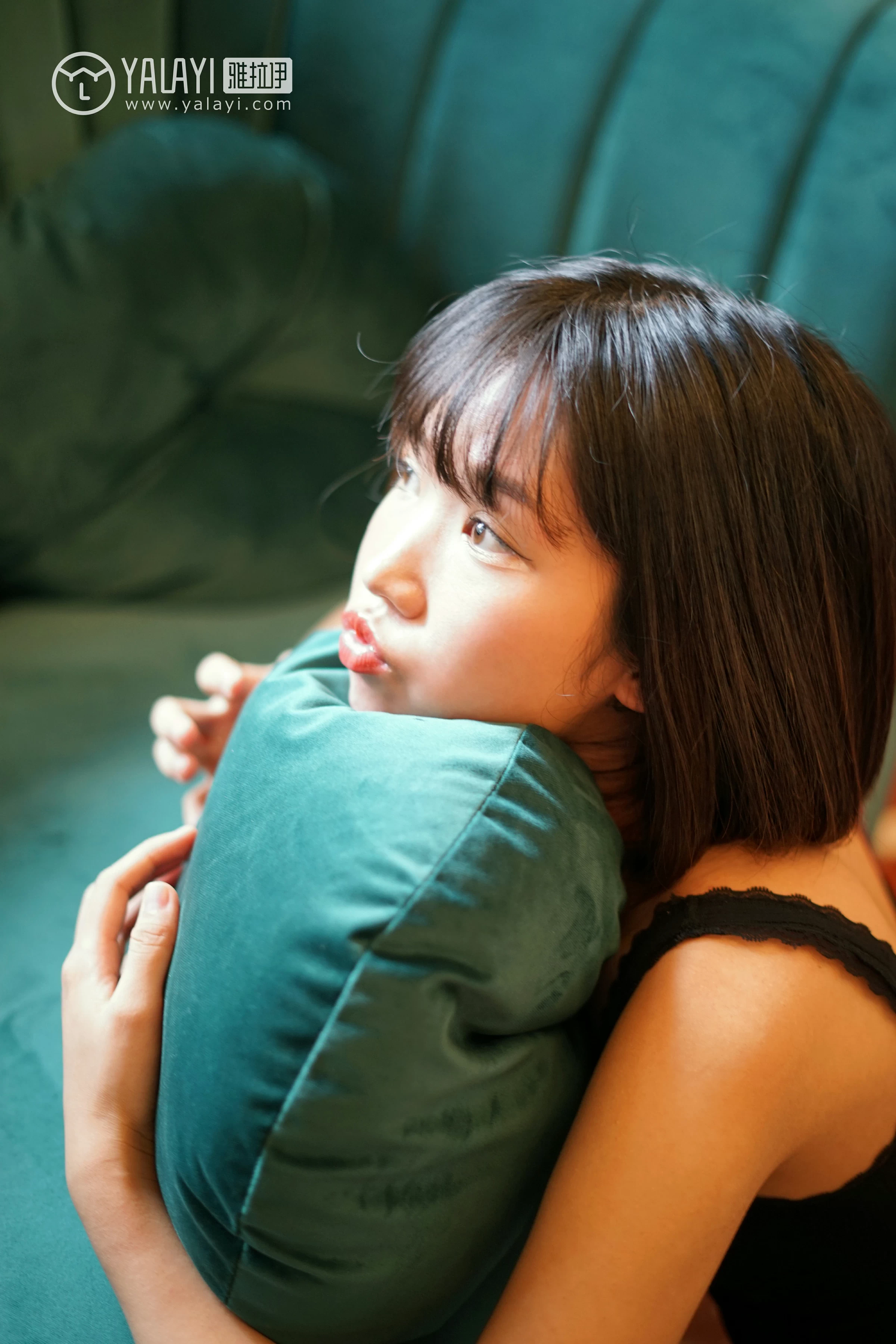 [YALAYI雅拉伊]NO.084 淤青 公主小兔子 黑色透视上衣加蕾丝镂空短裤性感私房写真集第9张