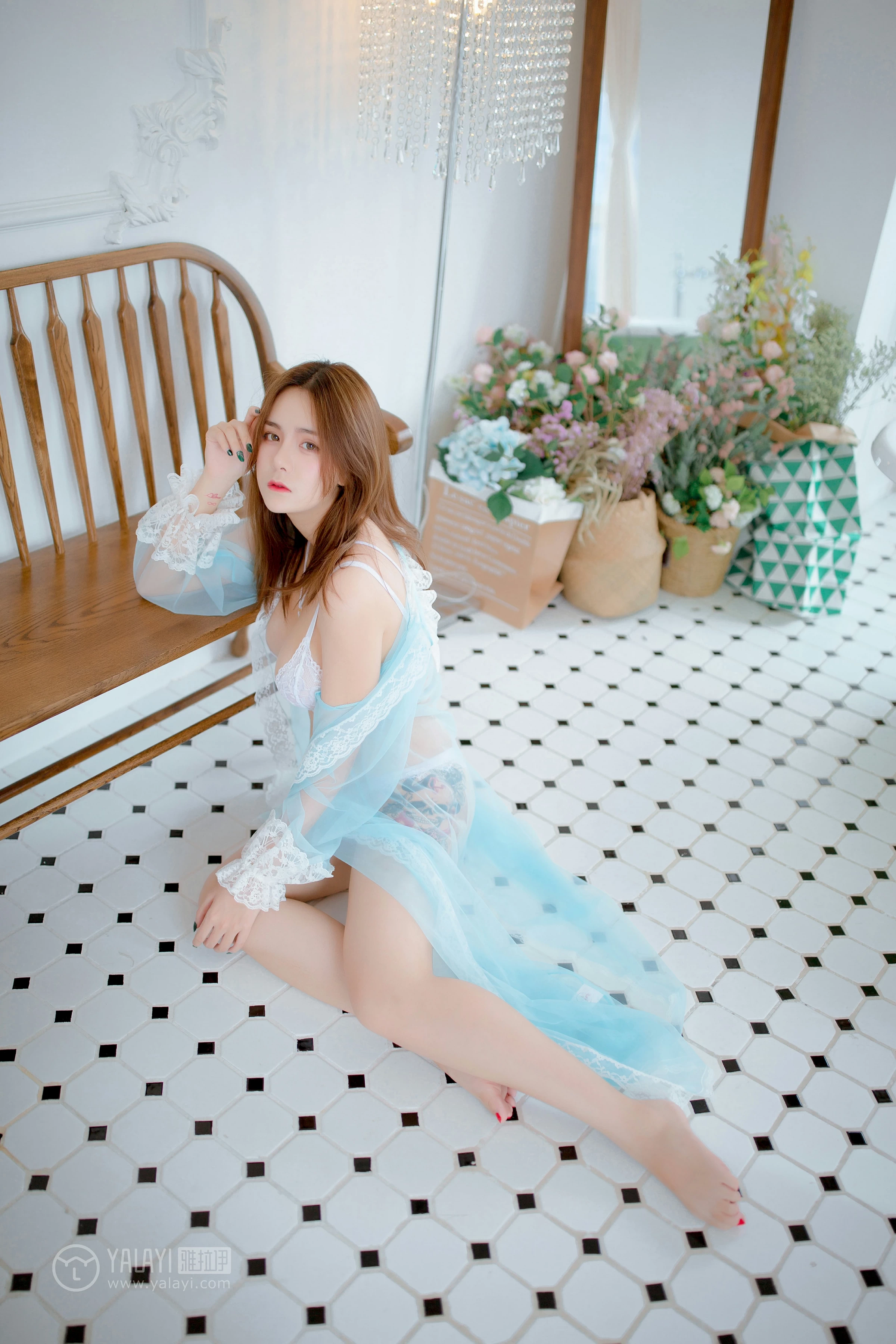 [YALAYI雅拉伊]NO.086 花仙子 热莎莎 透视连衣裙加白色蕾丝情趣内衣性感私房写真集第13张