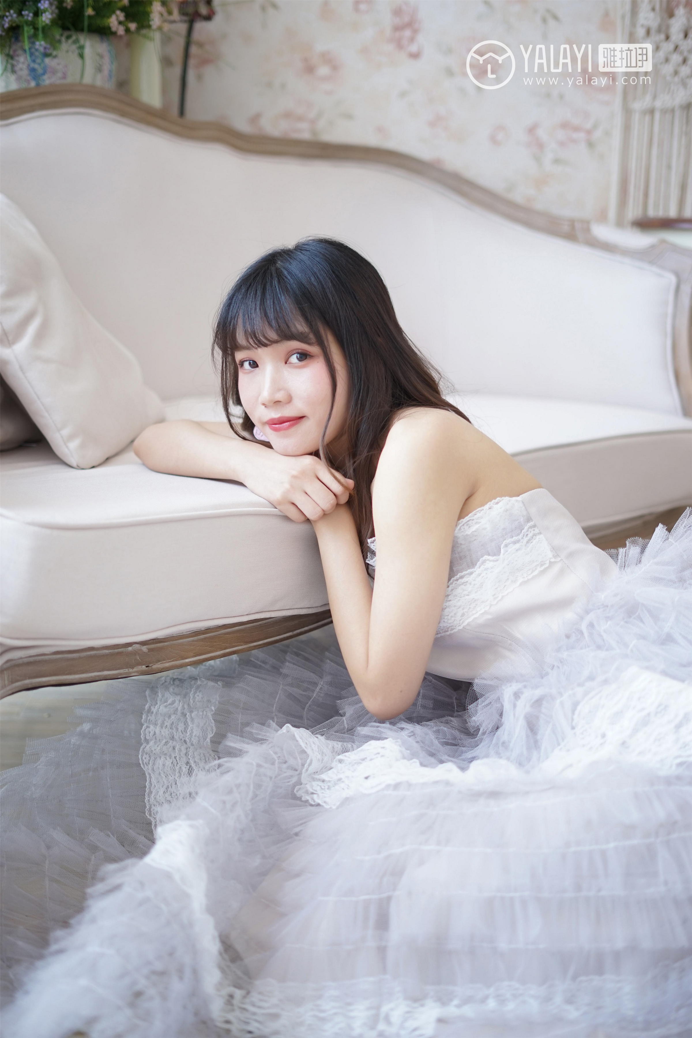 [YALAYI雅拉伊]NO.003 小公主的薄纱裙 公主小兔子 白色透视抹胸连衣裙性感私房写真集第7张