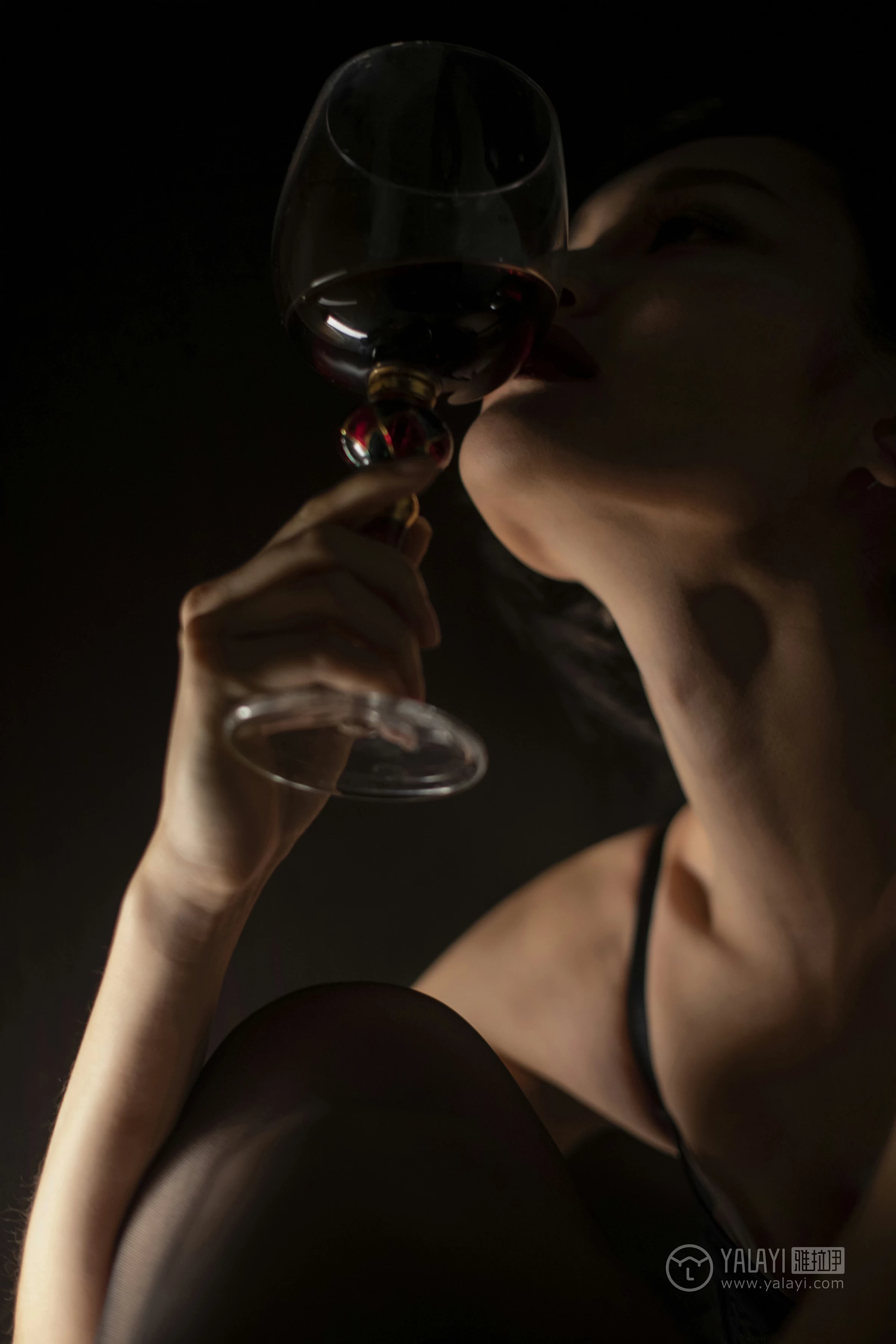 [YALAYI雅拉伊]No.196 瘾 王艺颖 黑色透视情趣内衣加黑色丝袜美腿性感私房写真集第15张