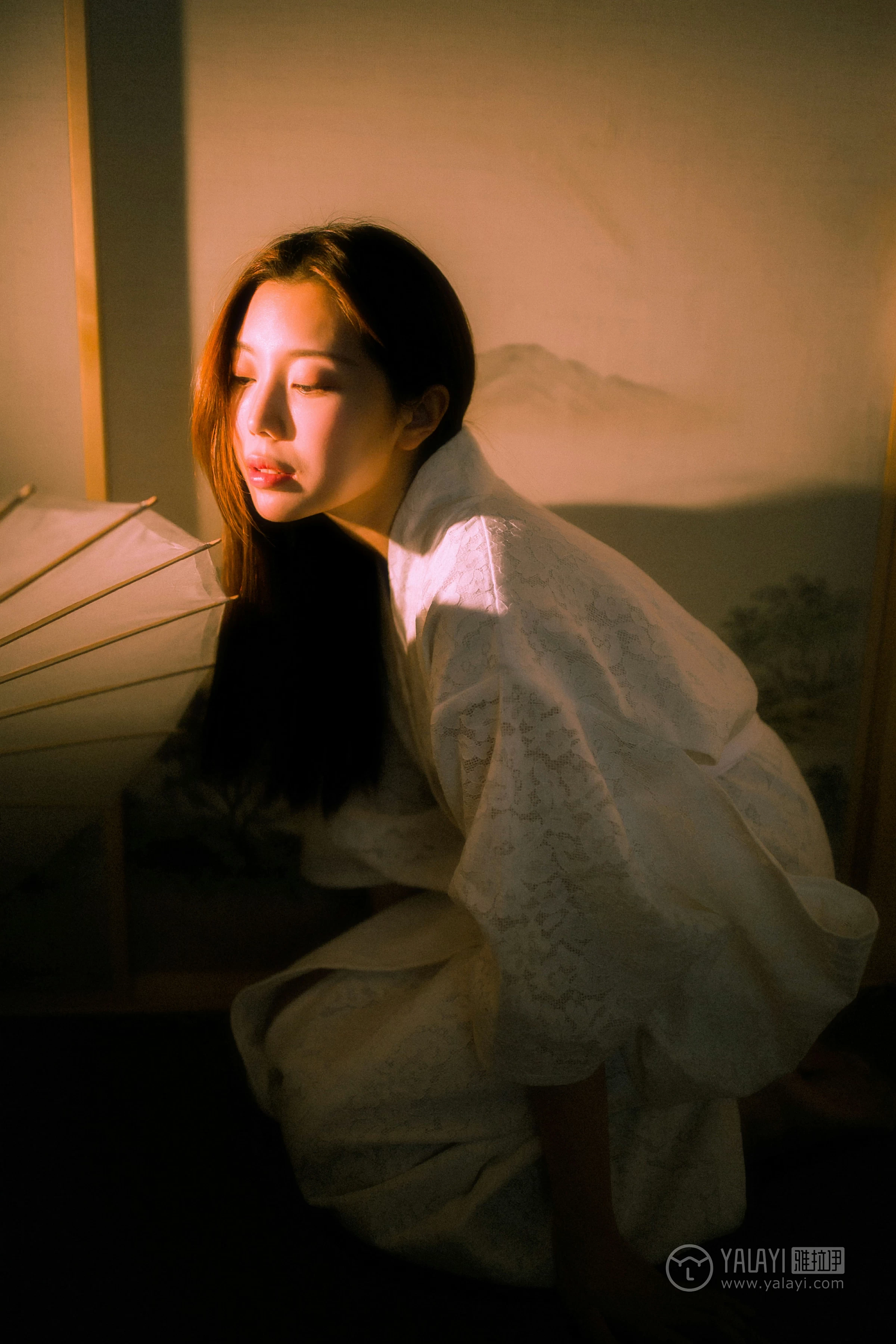 [YALAYI雅拉伊]No.202 夜光 圆圆 白色透视蕾丝镂空睡衣性感私房写真集第9张
