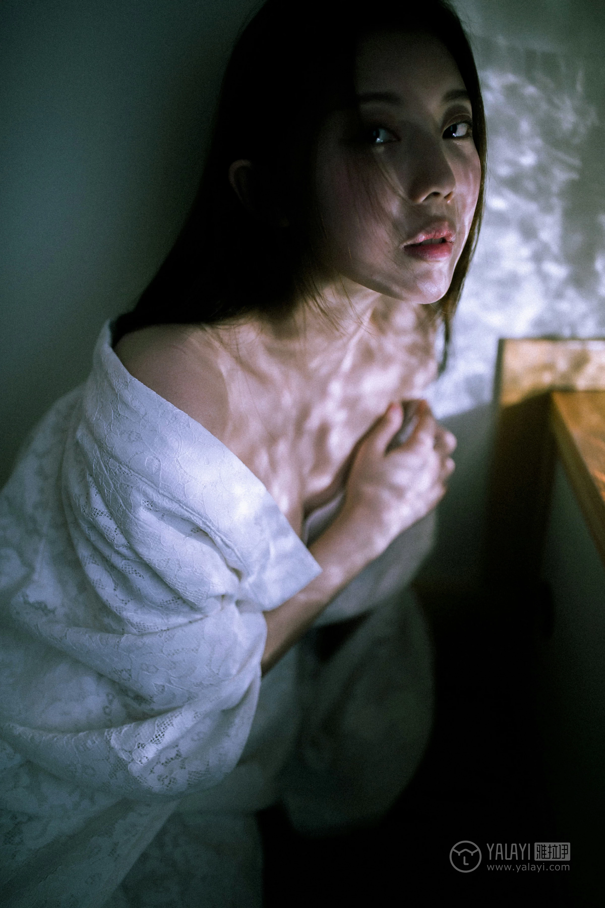 [YALAYI雅拉伊]No.202 夜光 圆圆 白色透视蕾丝镂空睡衣性感私房写真集第20张