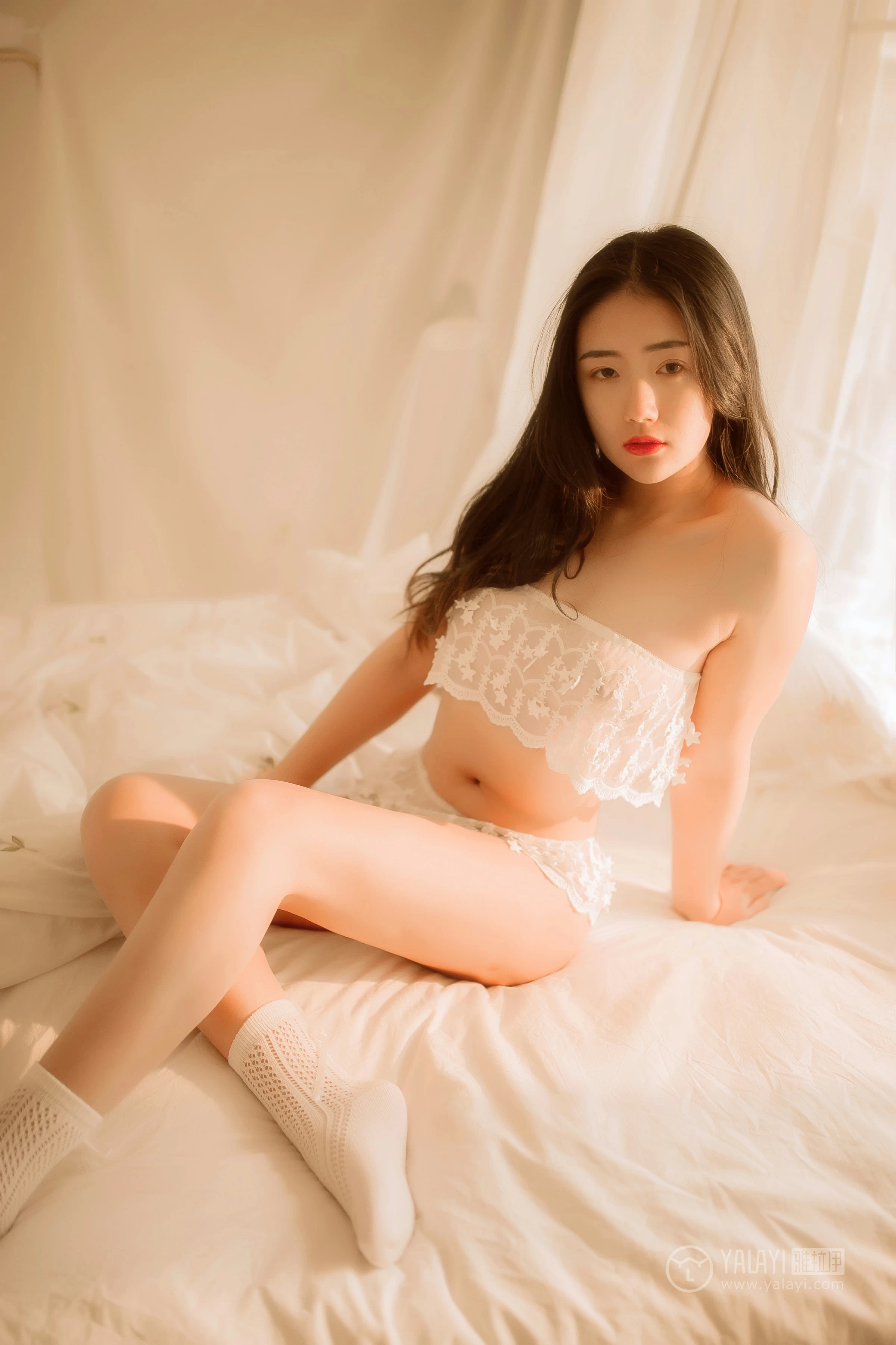 [YALAYI雅拉伊]No.208 闺房 水月沙子 白色透视情趣蕾丝睡衣裙性感私房写真集第8张